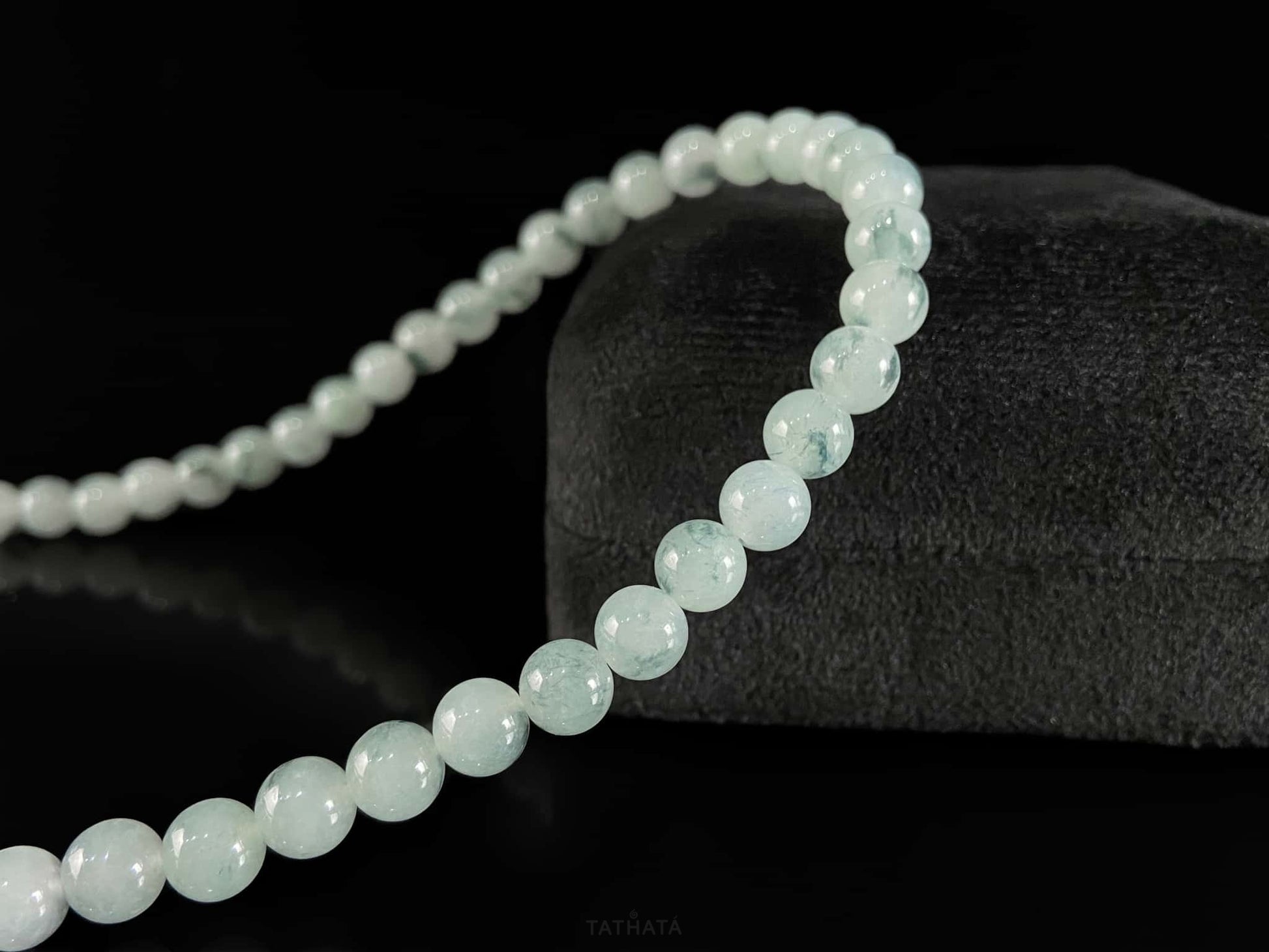 Serene Celadon‑Frost Luminescence · Nature Burmese Jadeite Bracelet