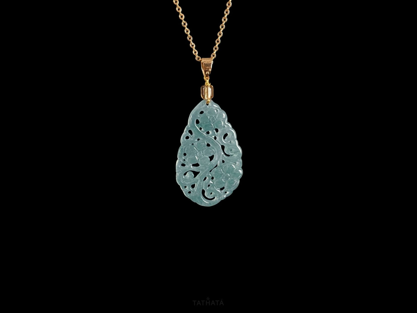 Celestial Lake Floral · Nature Guatemalan Jadeite Pendant