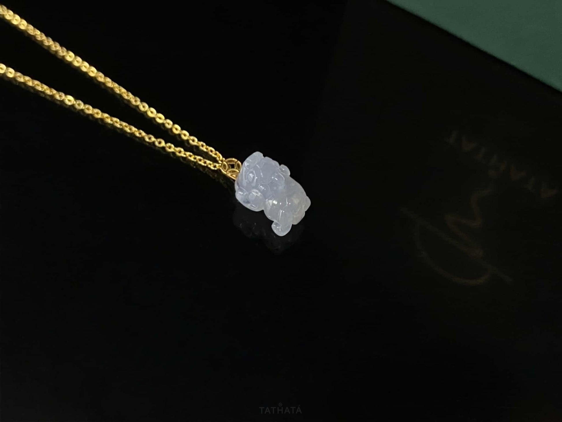 Frost Ice Pixiu · Nature Burmese Jadeite Pendant
