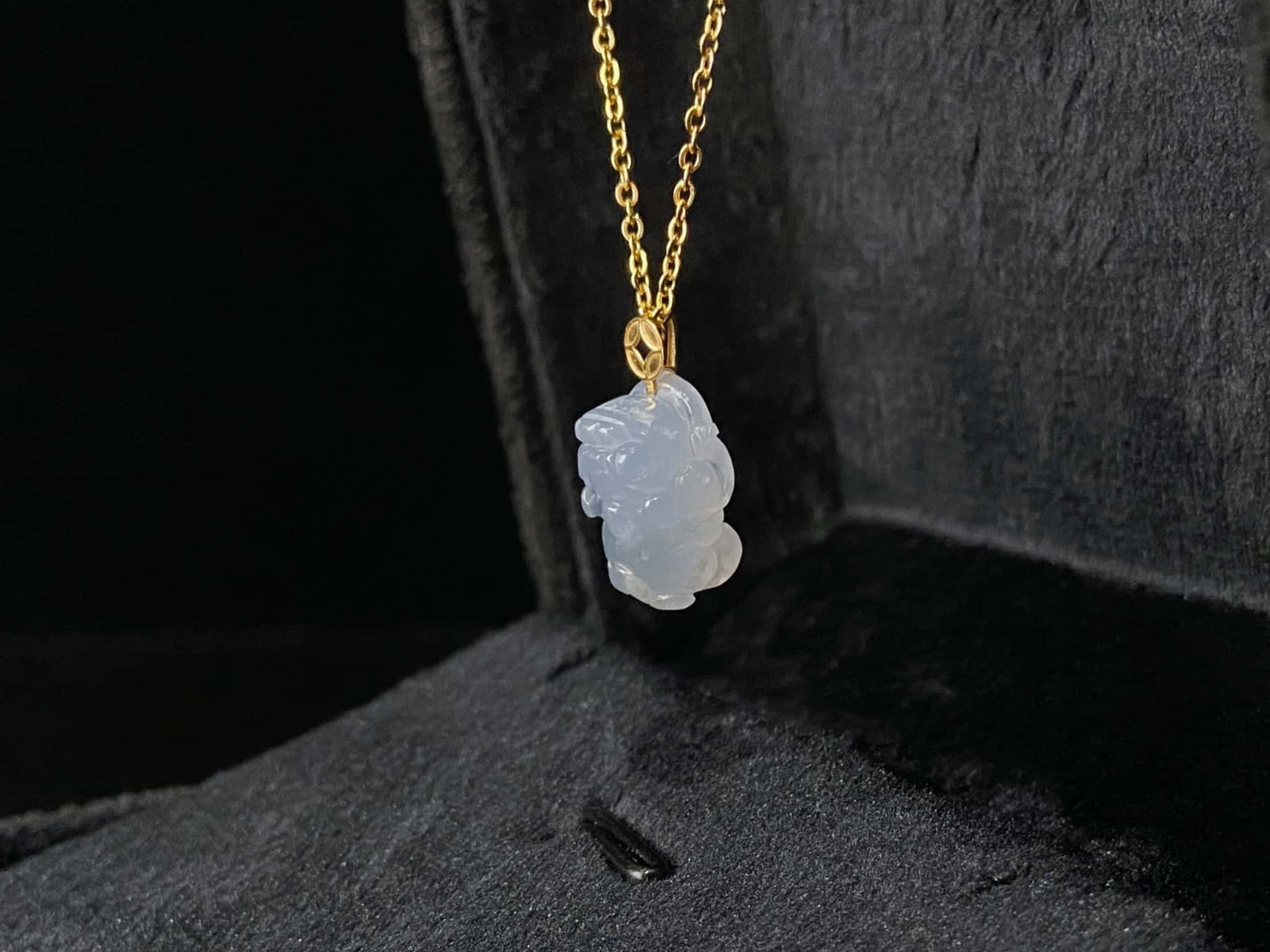 Frost Ice Pixiu · Nature Burmese Jadeite Pendant