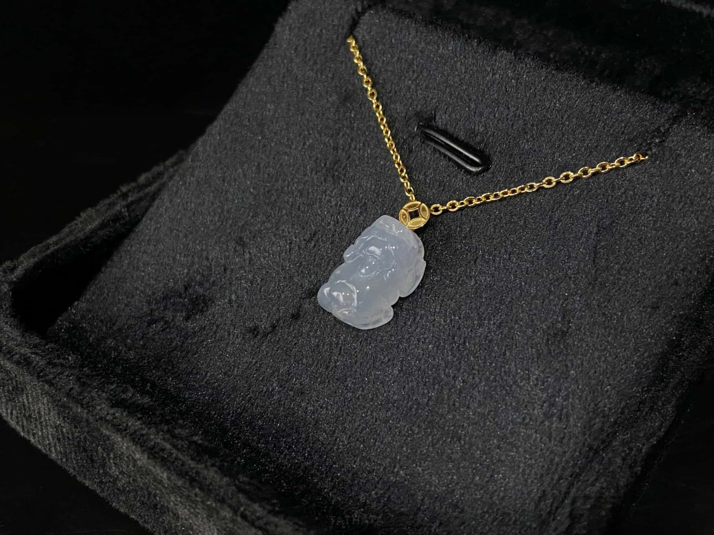 Frost Ice Pixiu · Nature Burmese Jadeite Pendant