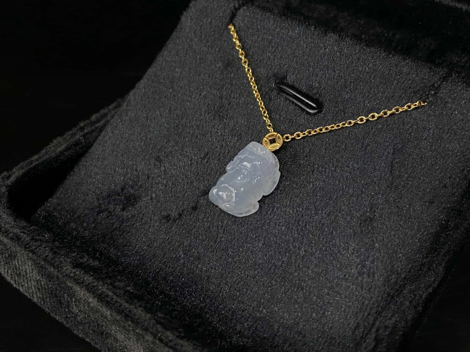 Frost Ice Pixiu · Nature Burmese Jadeite Pendant