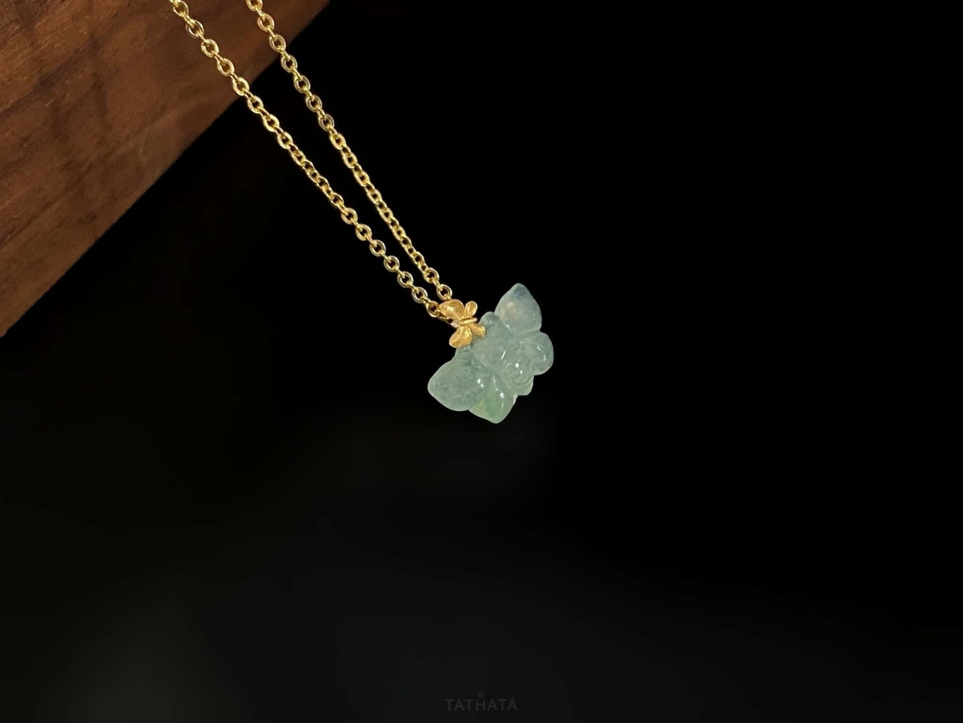 Pale Spring Green Butterfly · Nature Burmese Jadeite Pendant