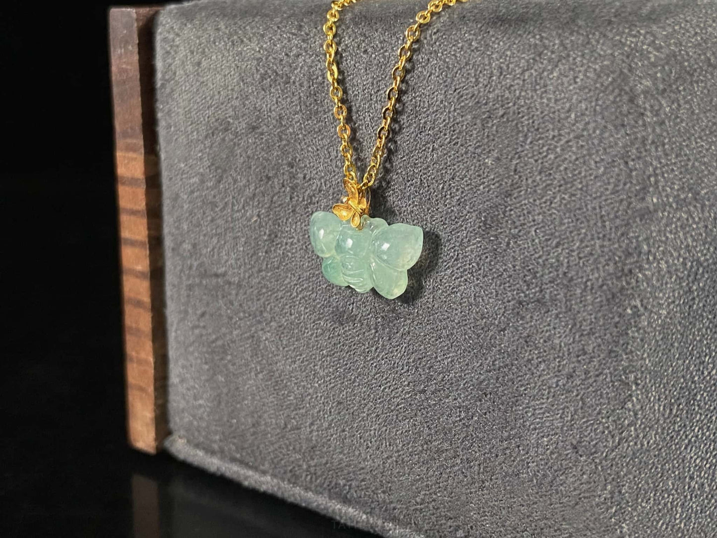Pale Spring Green Butterfly · Nature Burmese Jadeite Pendant