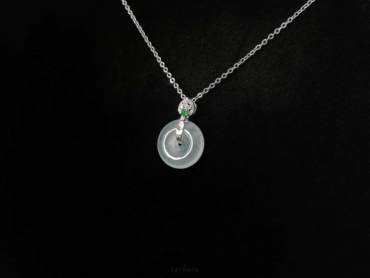 Handpicked 🧊 Icy Transparent White · Nature Burmese Jadeite Pendant