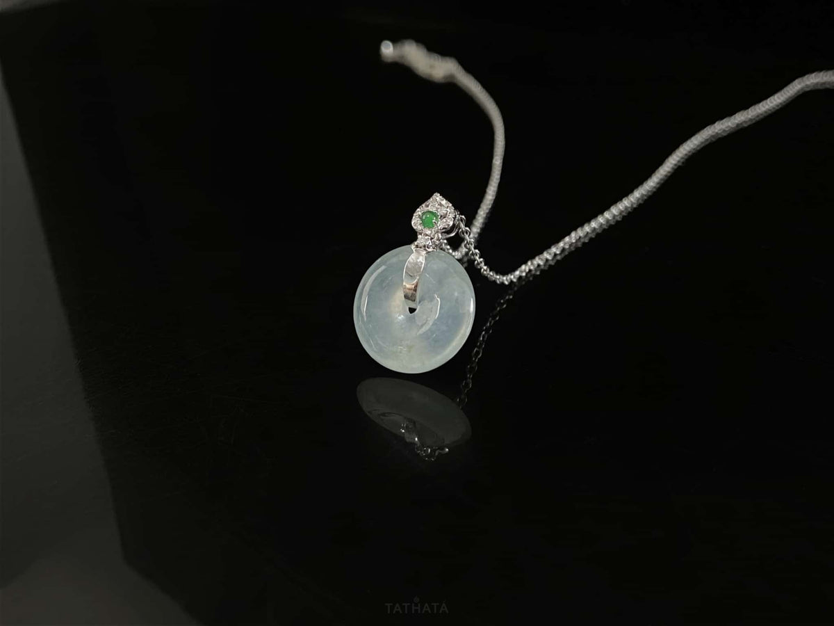 Handpicked 🧊 Icy Transparent White · Nature Burmese Jadeite Pendant