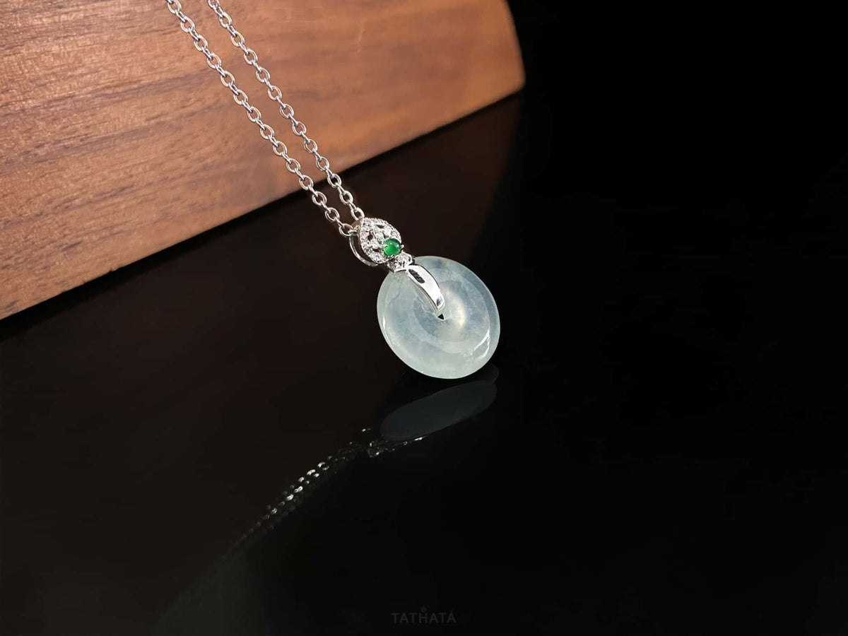 Handpicked 🧊 Icy Transparent White · Nature Burmese Jadeite Pendant
