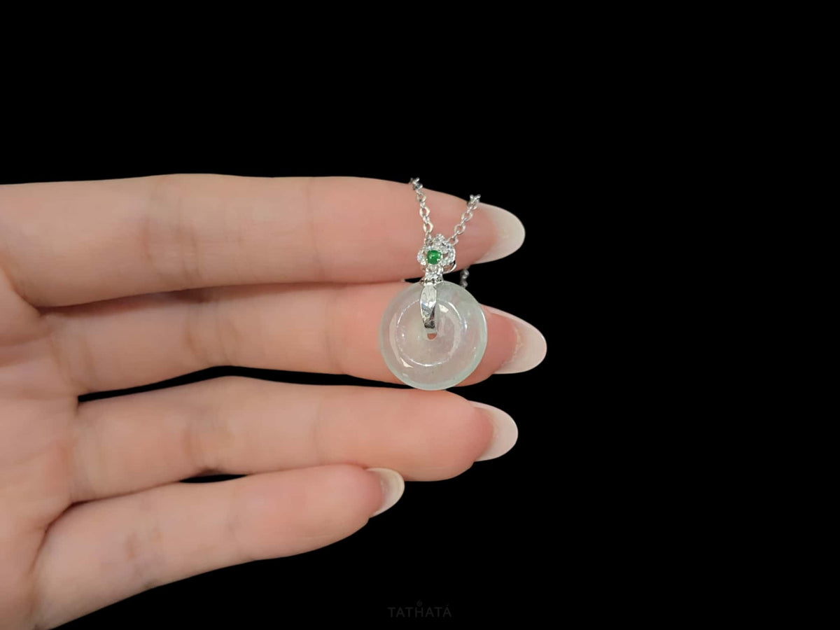 Handpicked 🧊 Icy Transparent White · Nature Burmese Jadeite Pendant