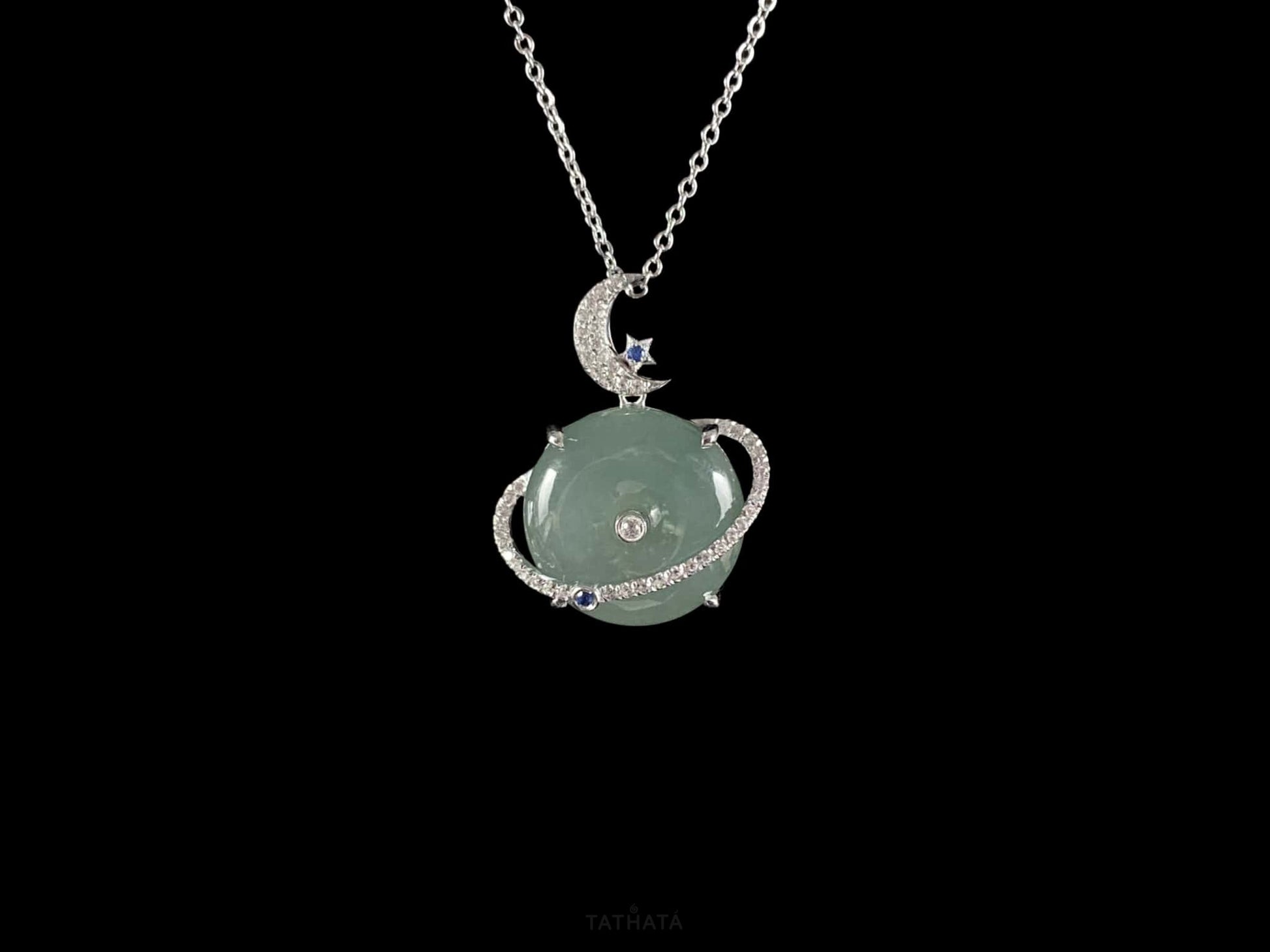 Mint Green Planet · Nature Burmese Jadeite Pendant