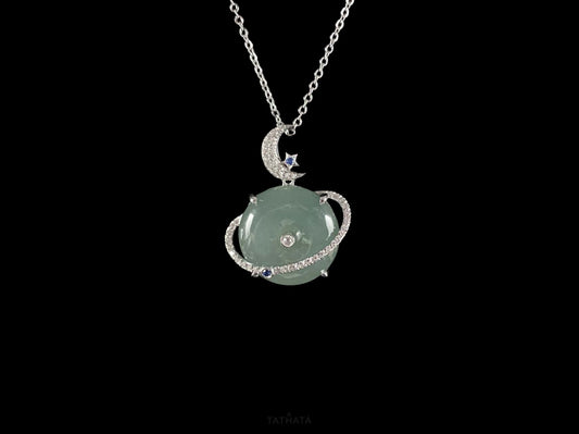 Mint Green Planet · Nature Burmese Jadeite Pendant