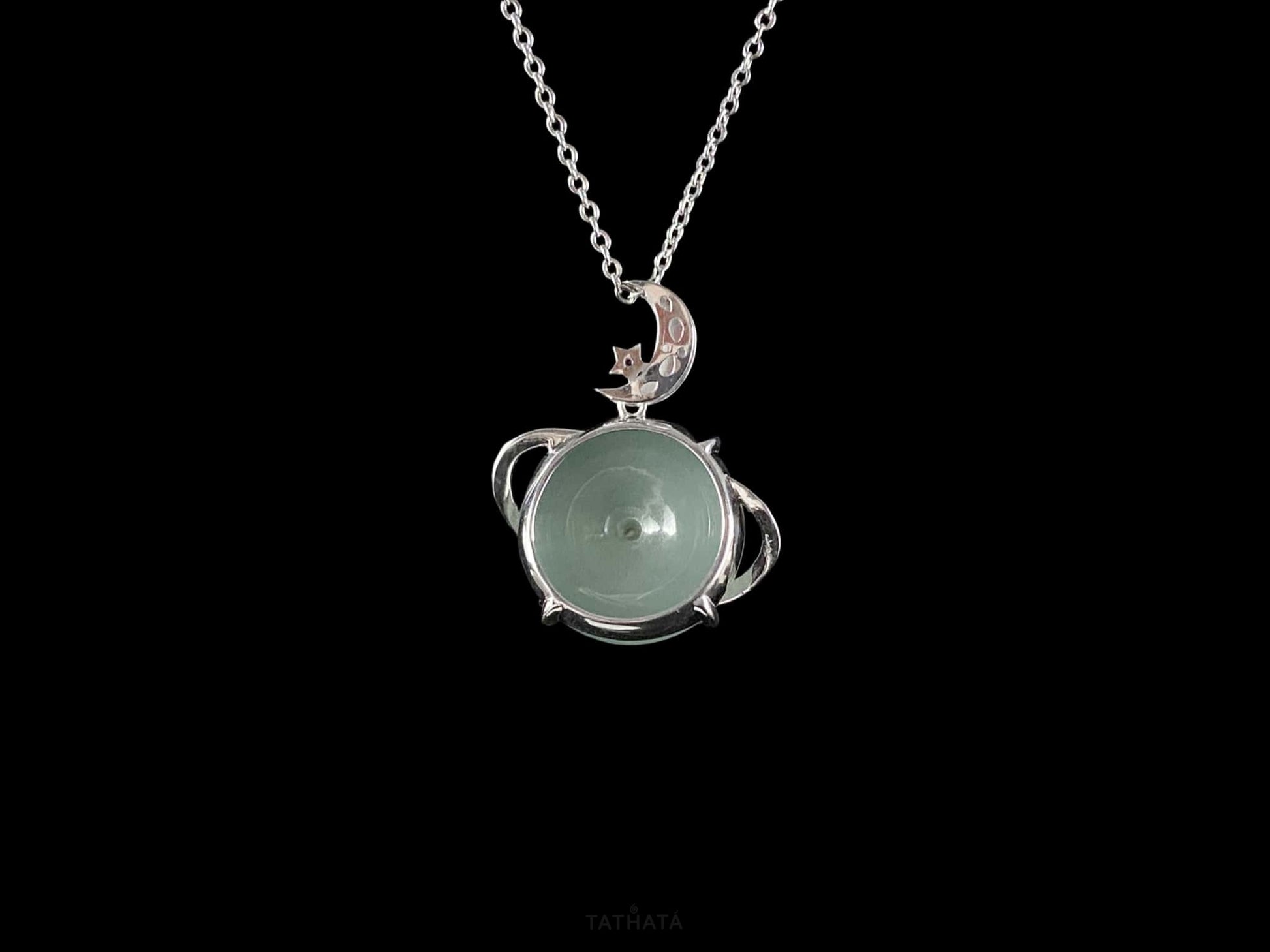 Mint Green Planet · Nature Burmese Jadeite Pendant