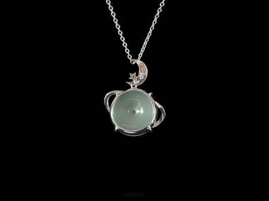 Mint Green Planet · Nature Burmese Jadeite Pendant
