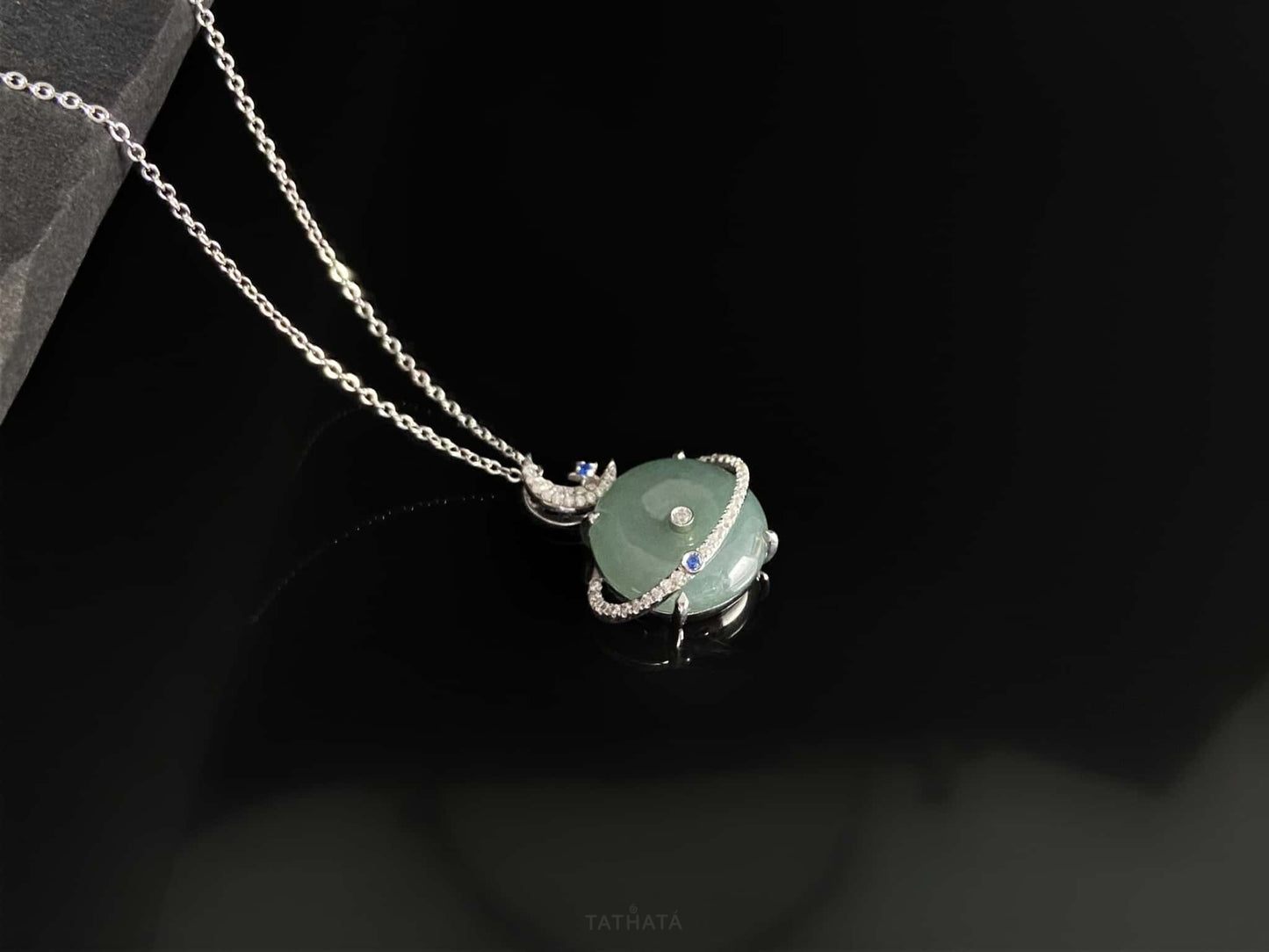 Mint Green Planet · Nature Burmese Jadeite Pendant