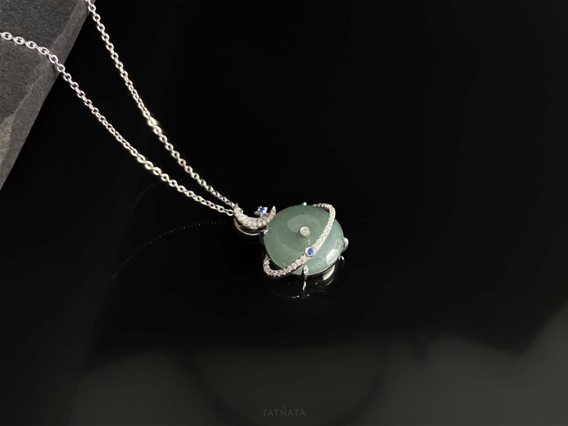 Mint Green Planet · Nature Burmese Jadeite Pendant