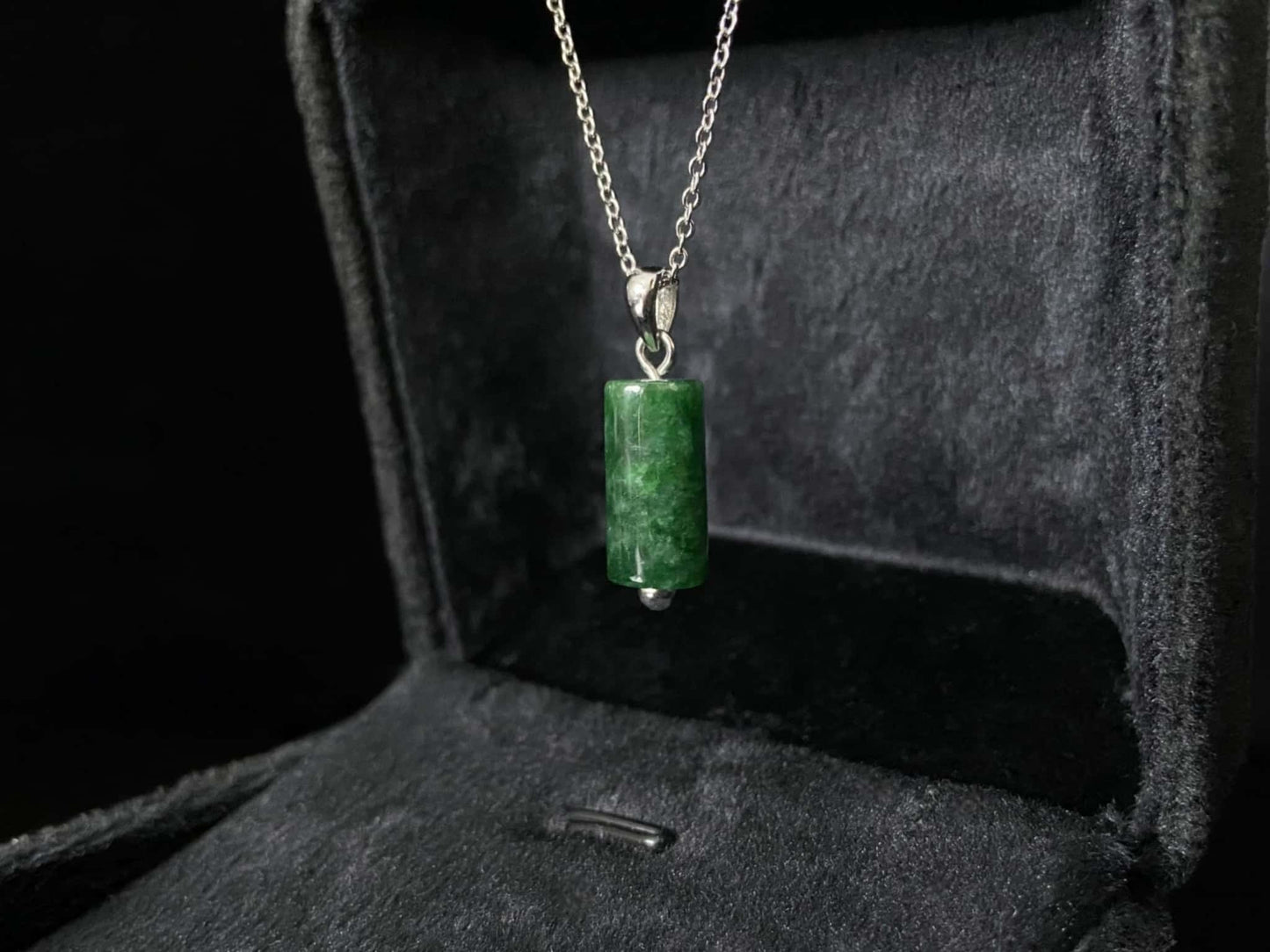 Rich Moss Green · Nature Burmese Jadeite Pendant