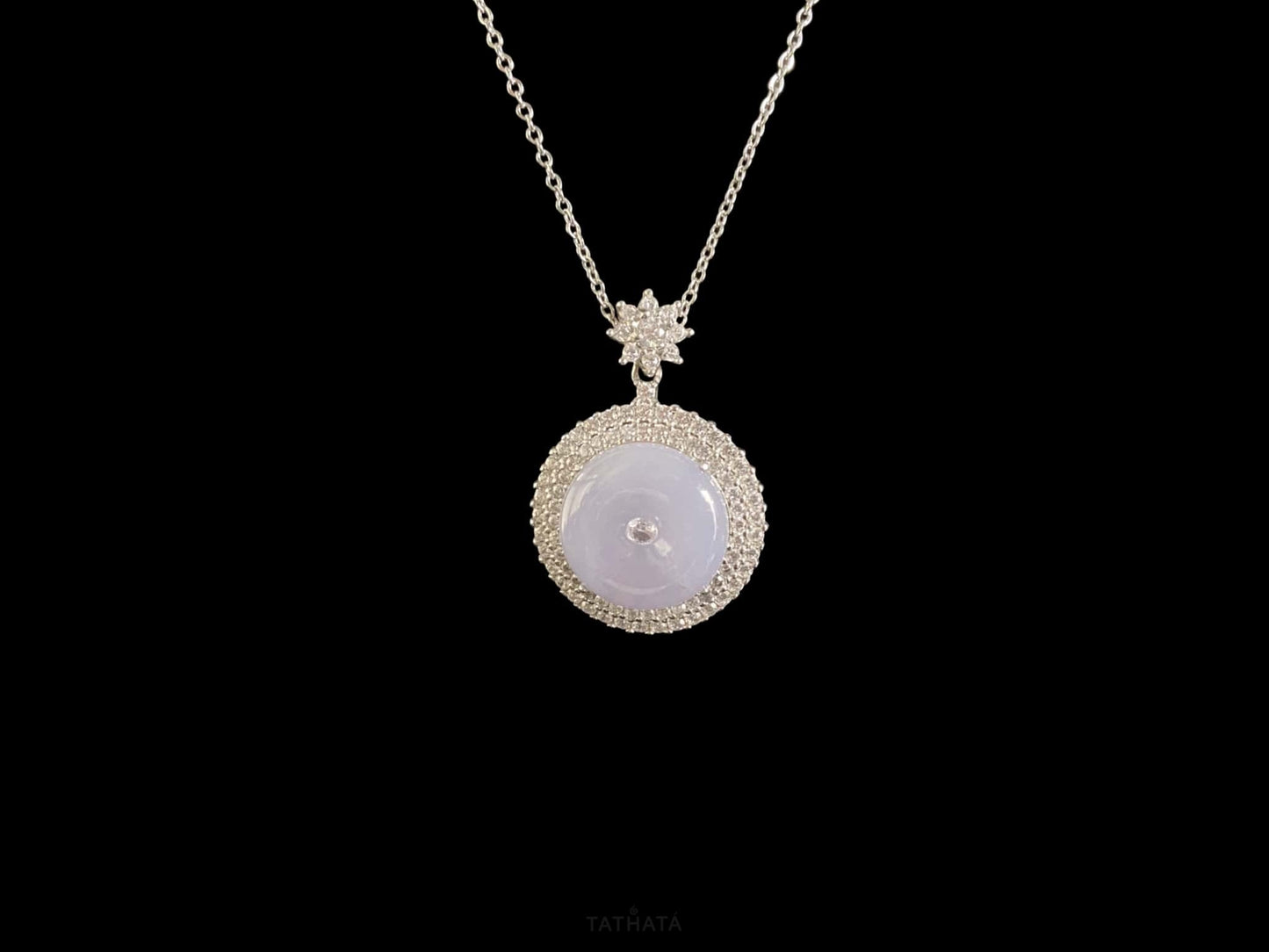 Dreamy Lavender Peace Buckle · Nature Burmese Jadeite Pendant