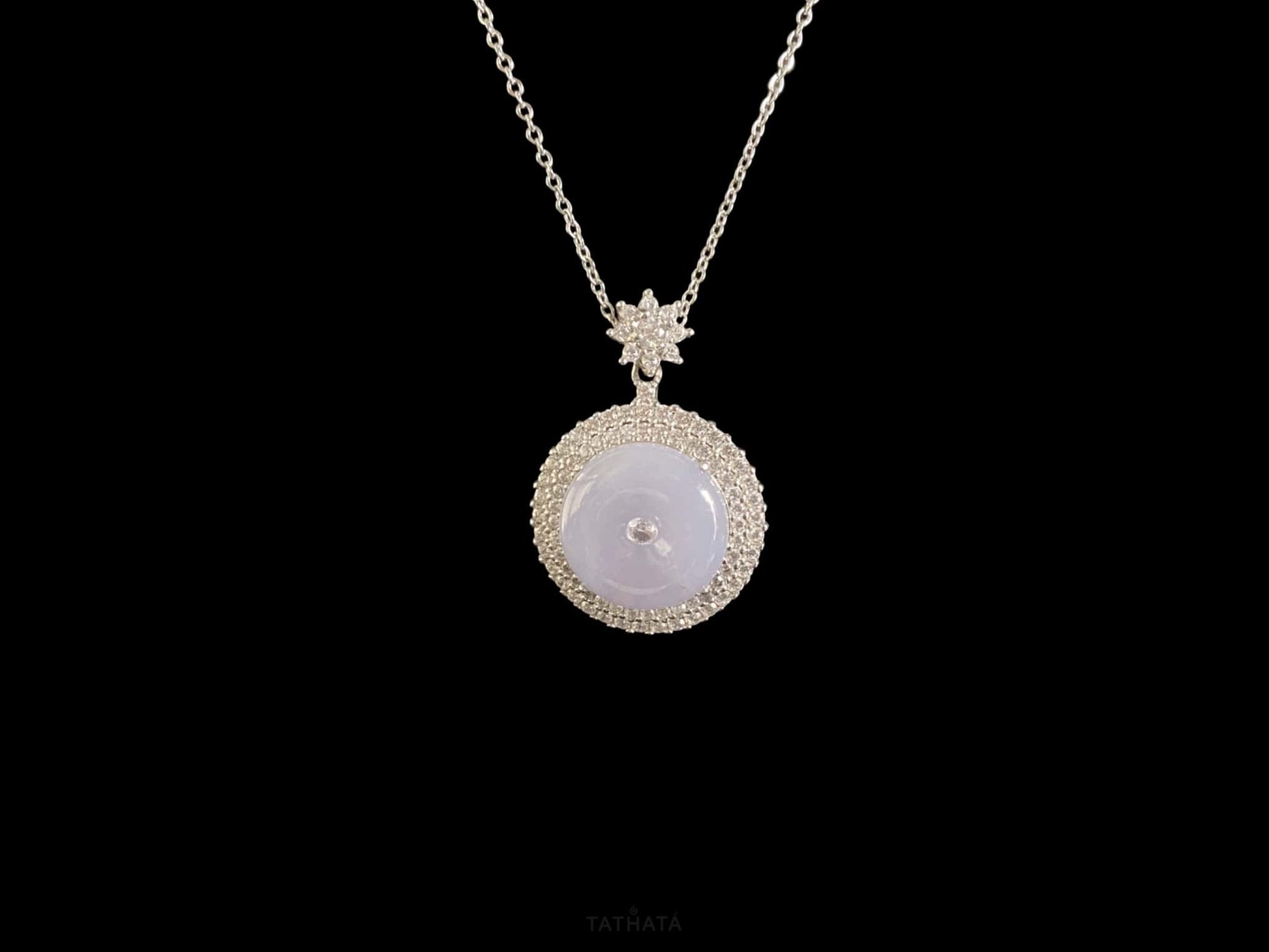 Dreamy Lavender Peace Buckle · Nature Burmese Jadeite Pendant