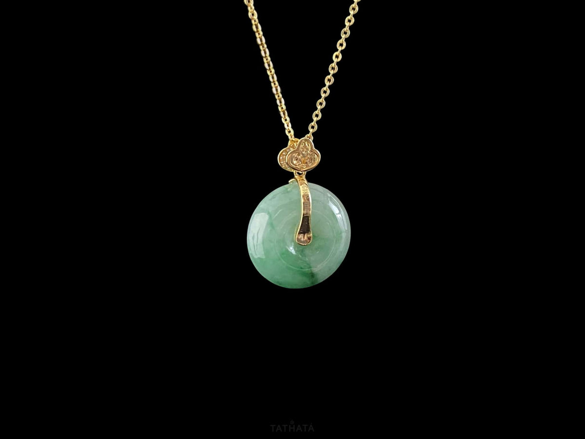 Moss Veil Green Ping An Kou · Nature Burmese Jadeite Pendant