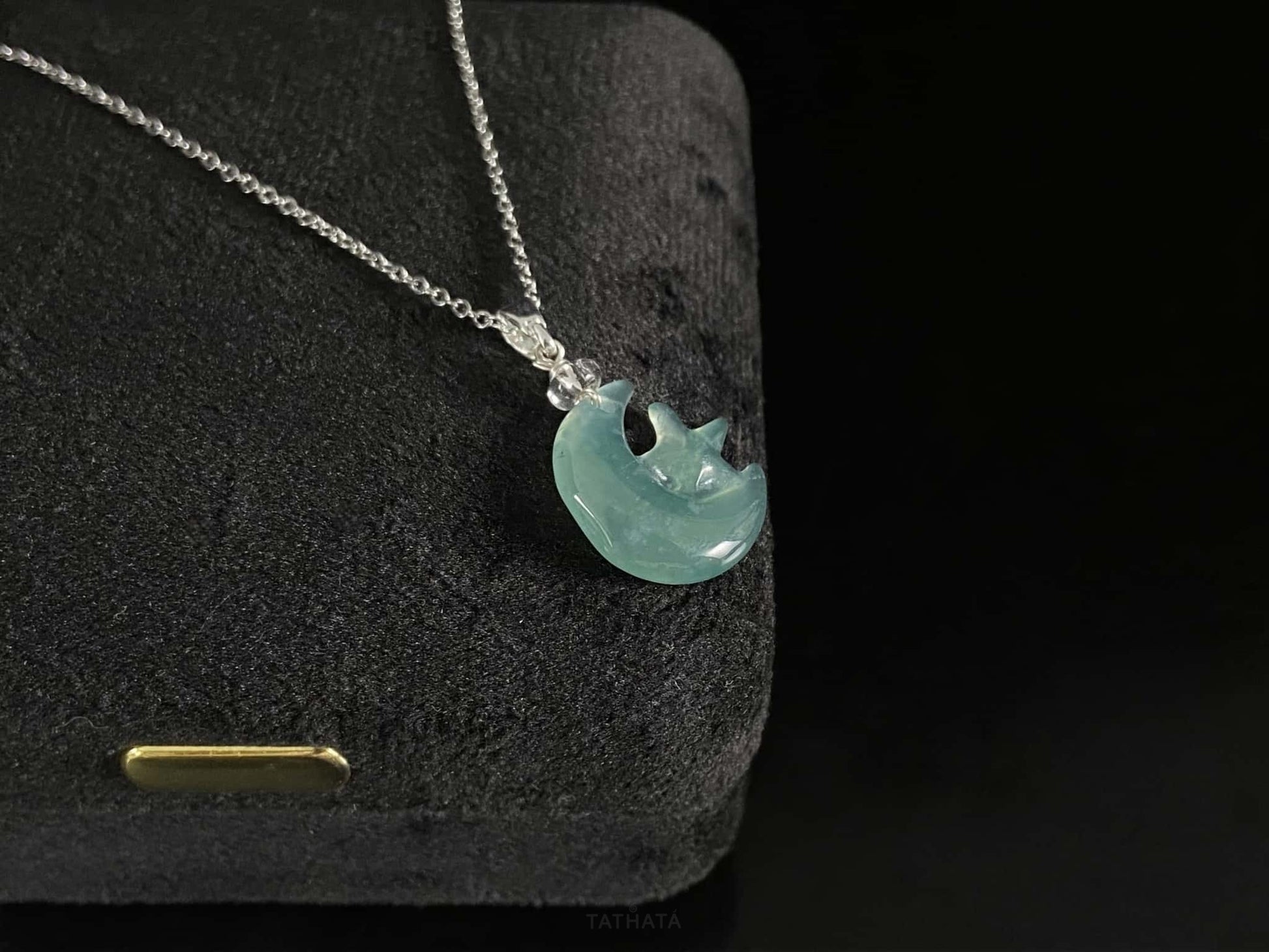 Blue Star Embracing the Moon · Nature Guatemalan Jadeite Pendant