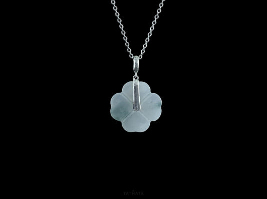 Soft Smoke Ice Floral · Nature Guatemalan Jadeite Pendant