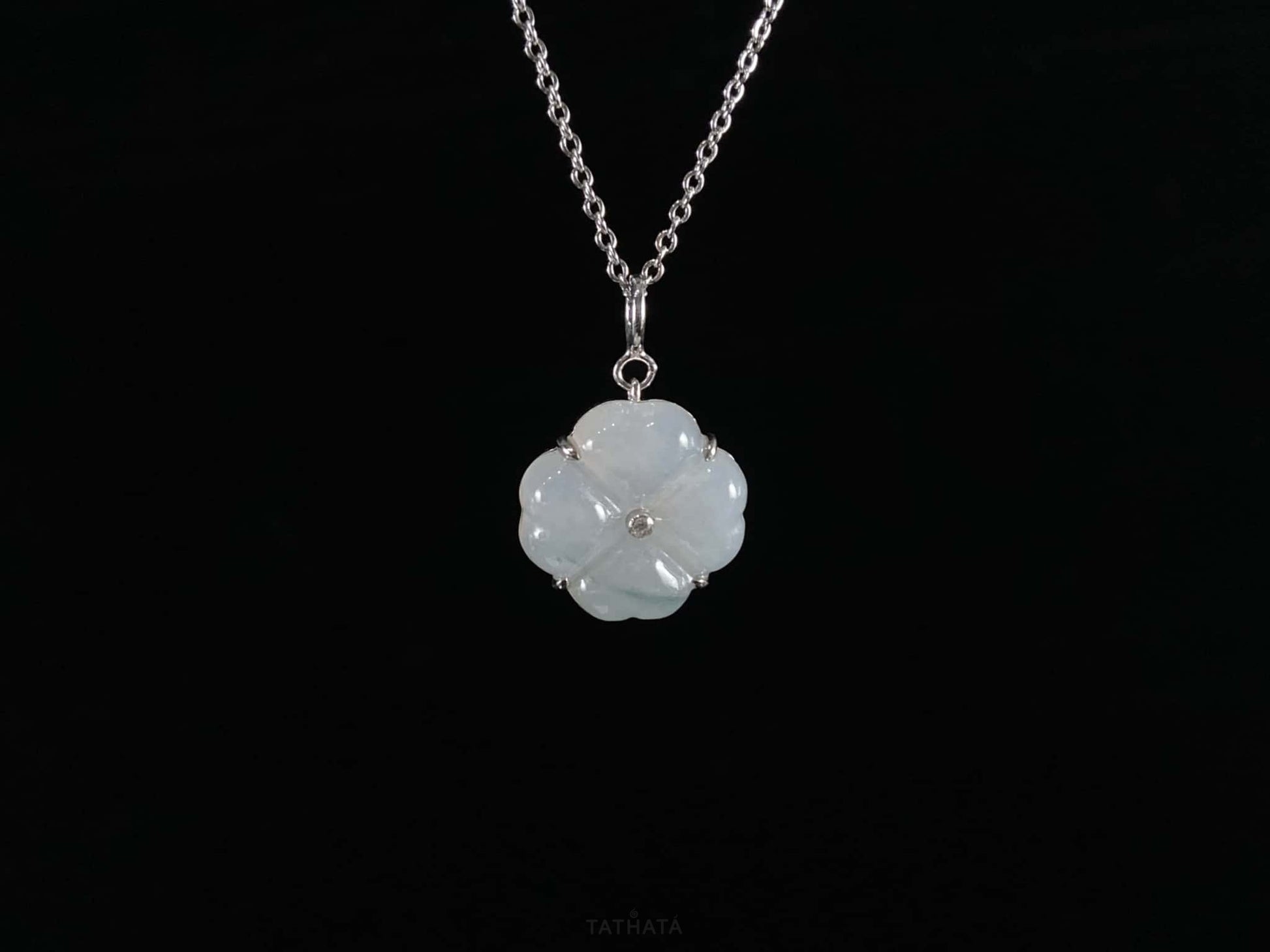 Milky White Soft Green · Nature Guatemalan Jadeite Pendant