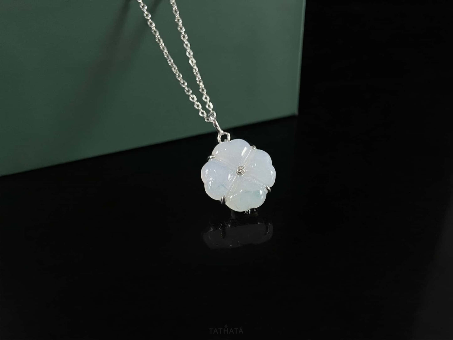 Milky White Soft Green · Nature Guatemalan Jadeite Pendant