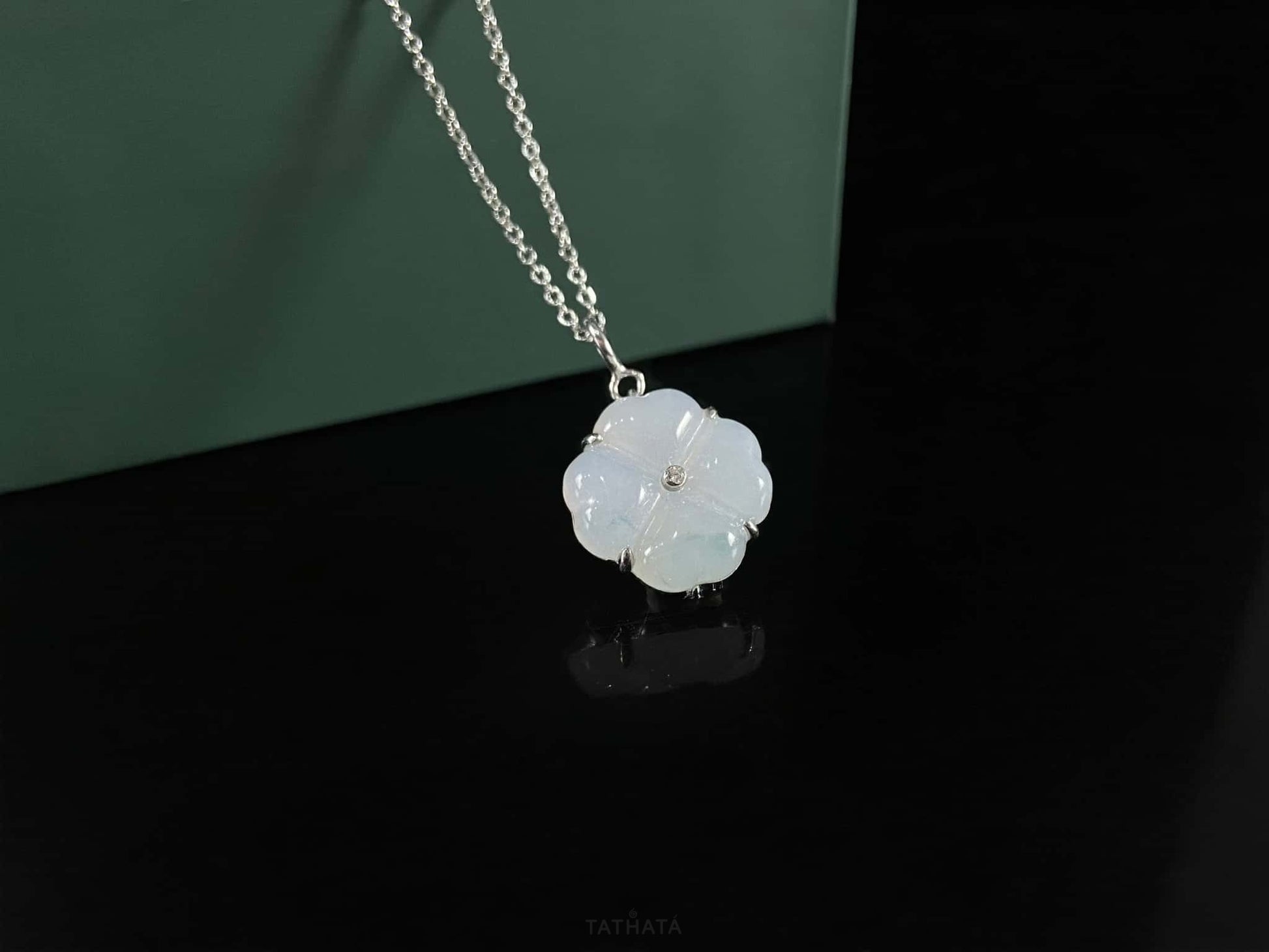 Milky White Soft Green · Nature Guatemalan Jadeite Pendant