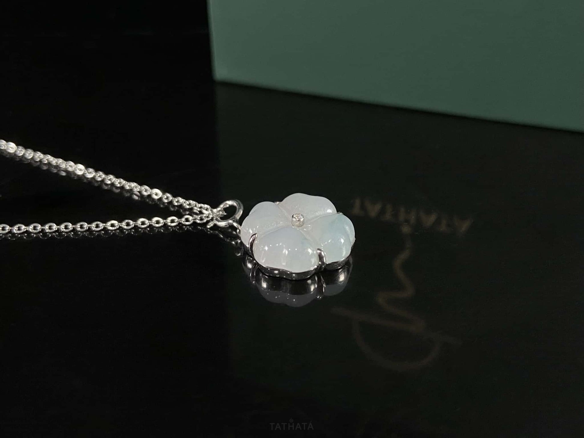 Milky White Soft Green · Nature Guatemalan Jadeite Pendant