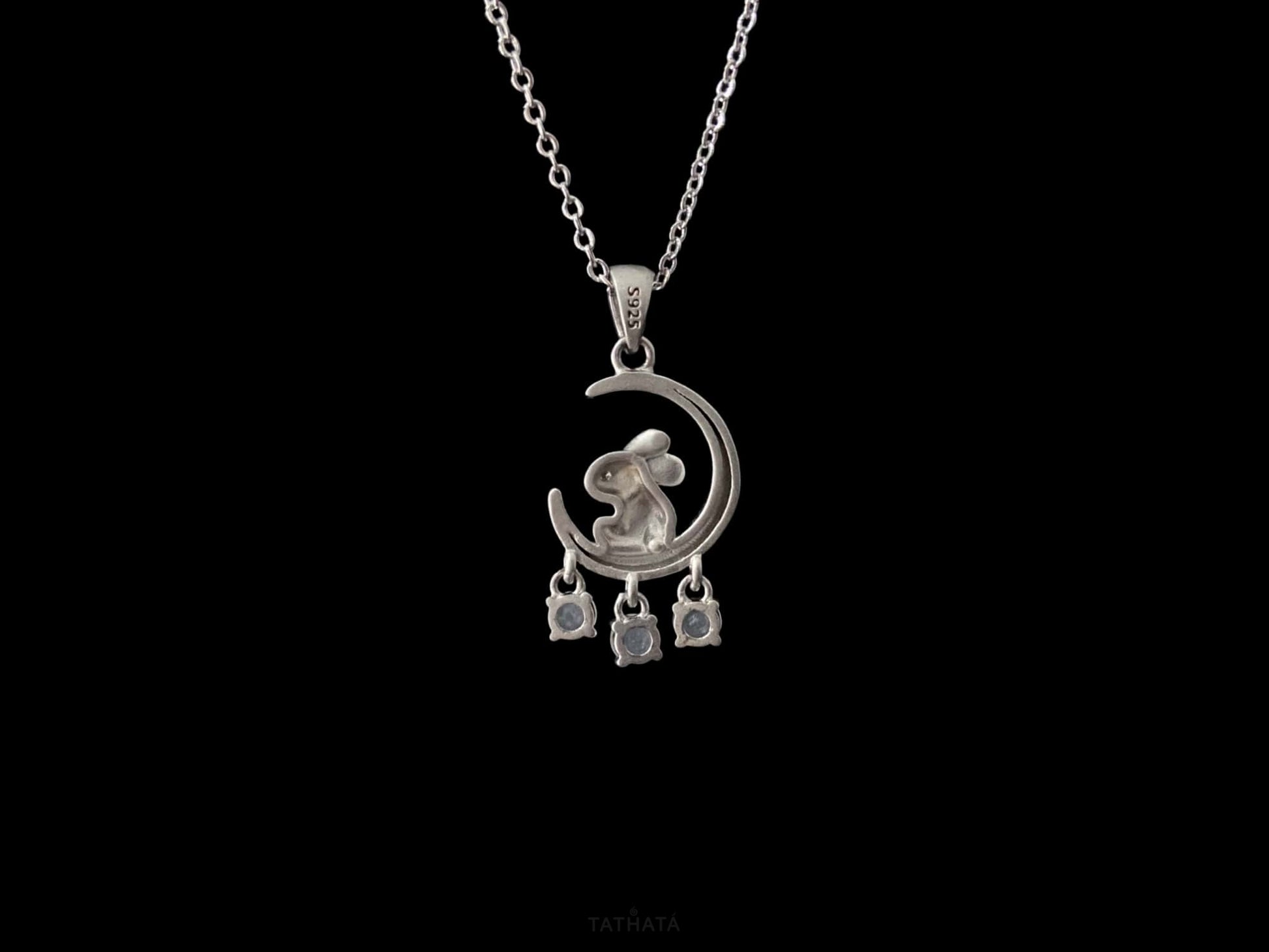 A moonlit hare spark jadeite pendant.