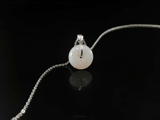 Auspicious Koi | Creamy White Freckled‑Gold · Nature Burmese Jadeite Pendant