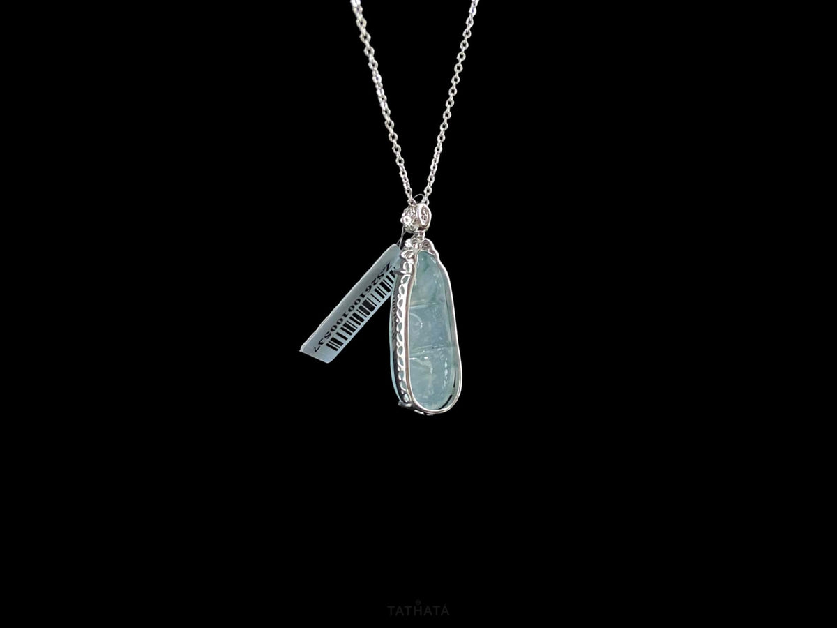 Artisan Crafted 🧊 Cloud Breeze Iced Bean · Nature Burmese Jadeite Pendant