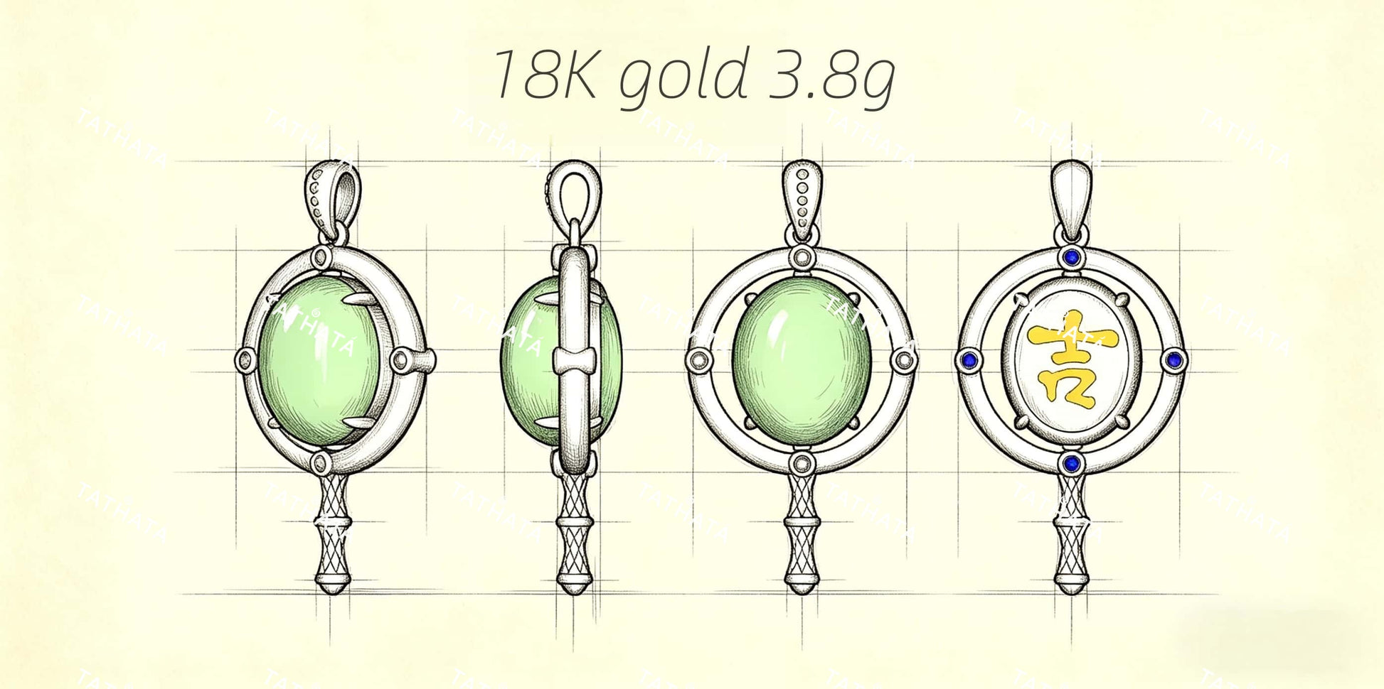A apple green star finder jadeite pendant.