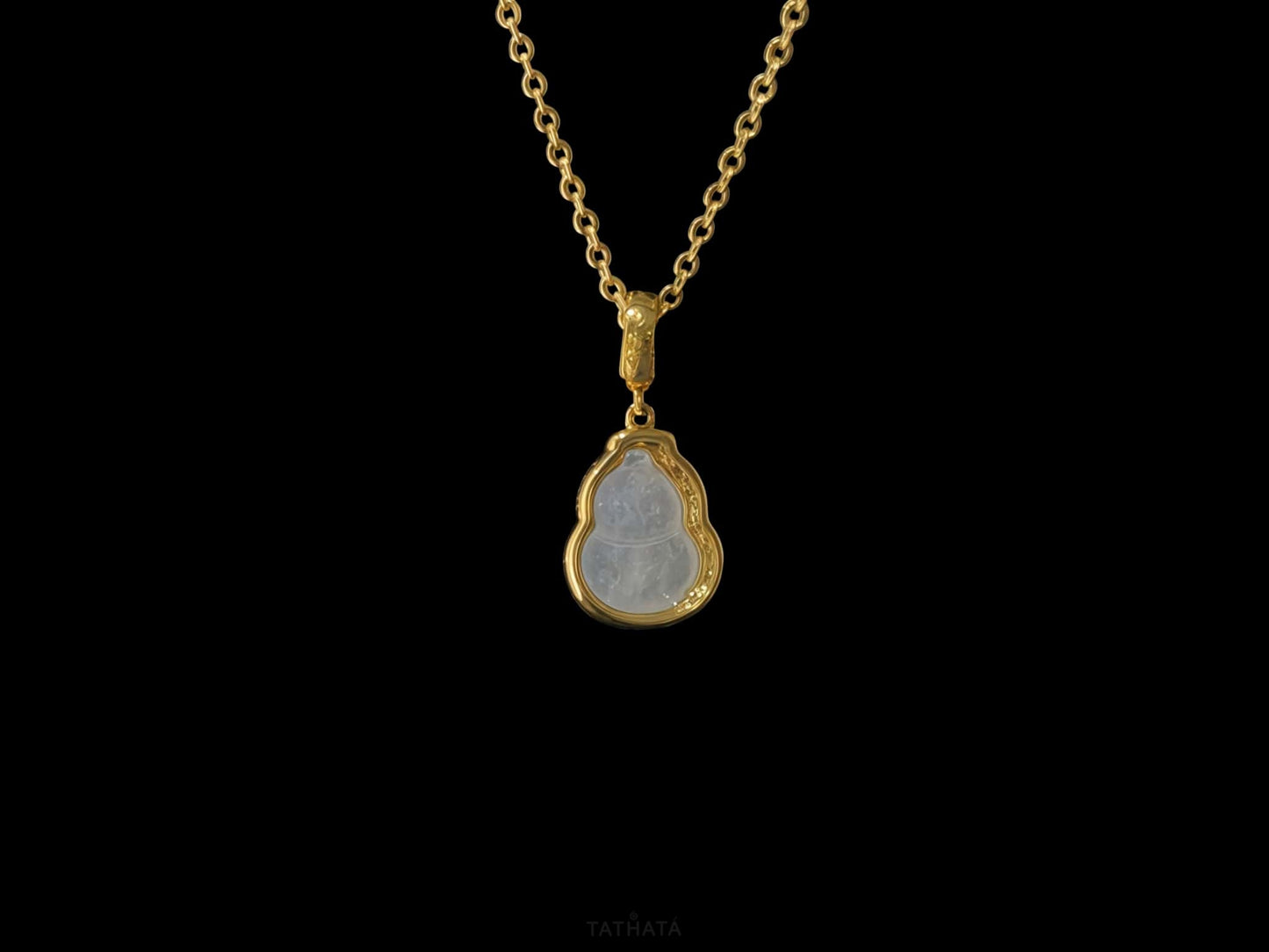 Gleam Of The Frost-Ice Gourd · Nature Jadeite Pendant