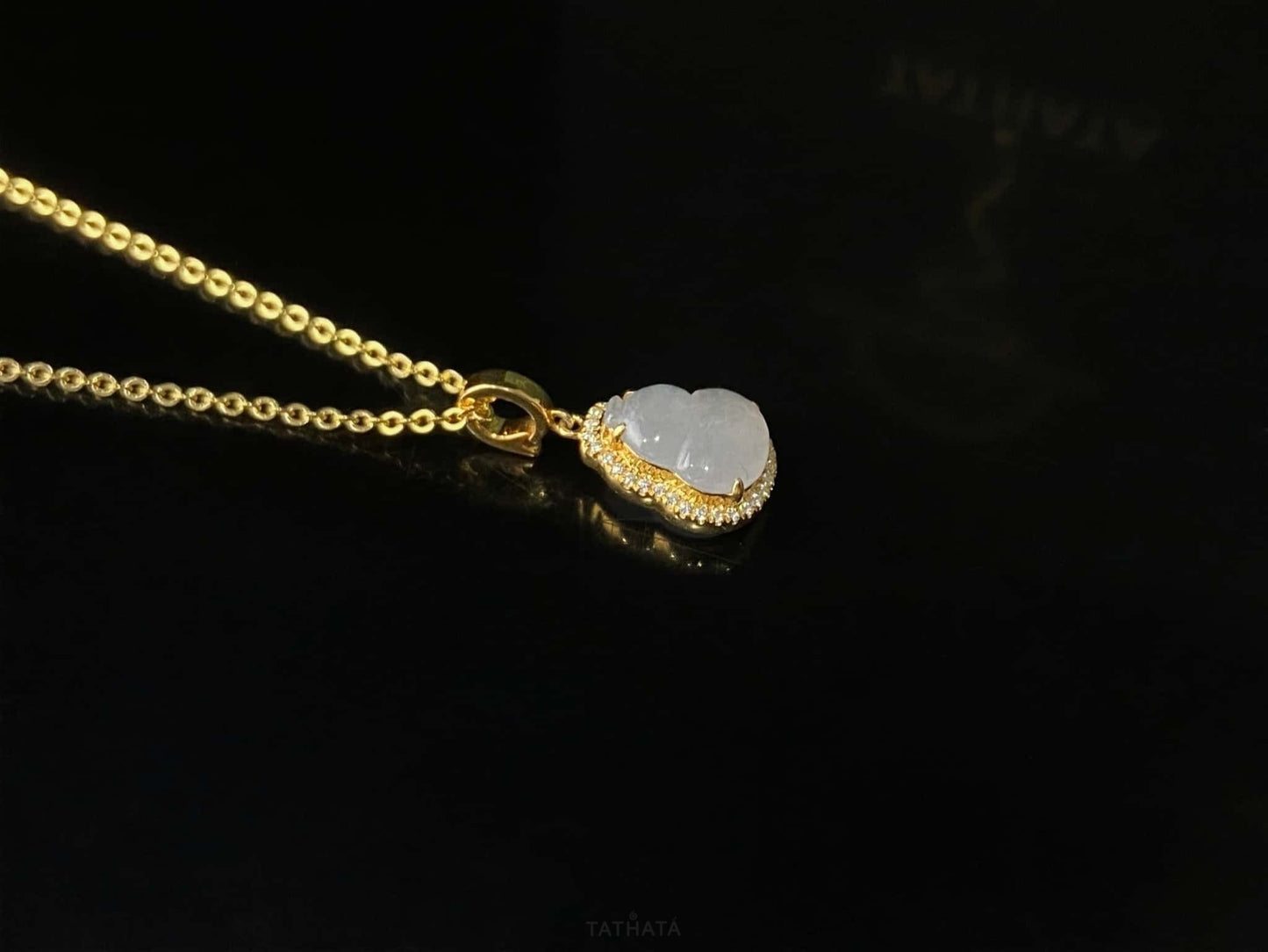 Gleam Of The Frost-Ice Gourd · Nature Jadeite Pendant
