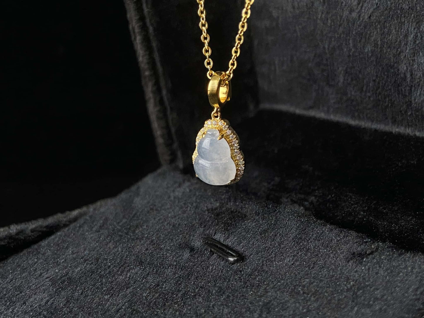 Gleam Of The Frost-Ice Gourd · Nature Jadeite Pendant