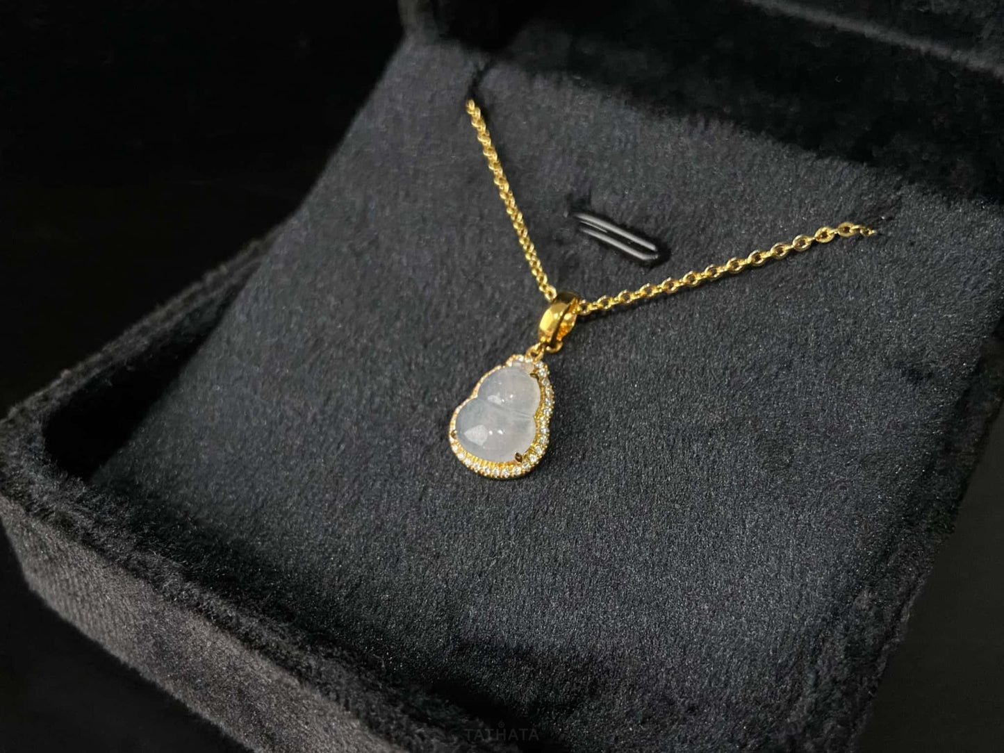 Gleam Of The Frost-Ice Gourd · Nature Jadeite Pendant