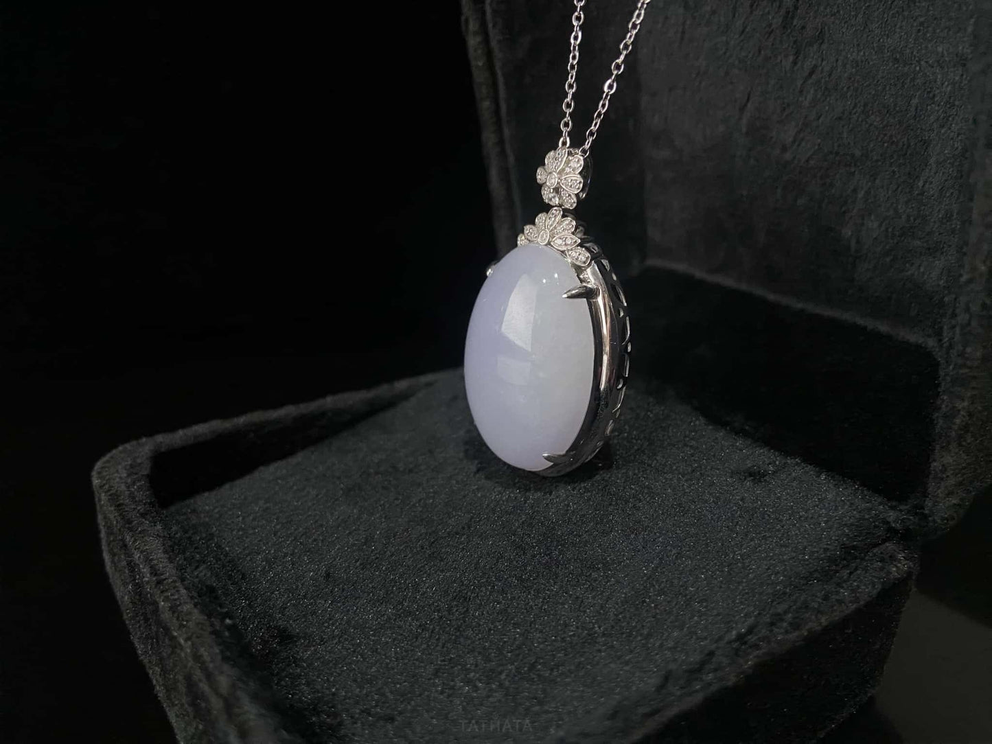Light Cloud Purple · Nature Burmese Jadeite Pendant