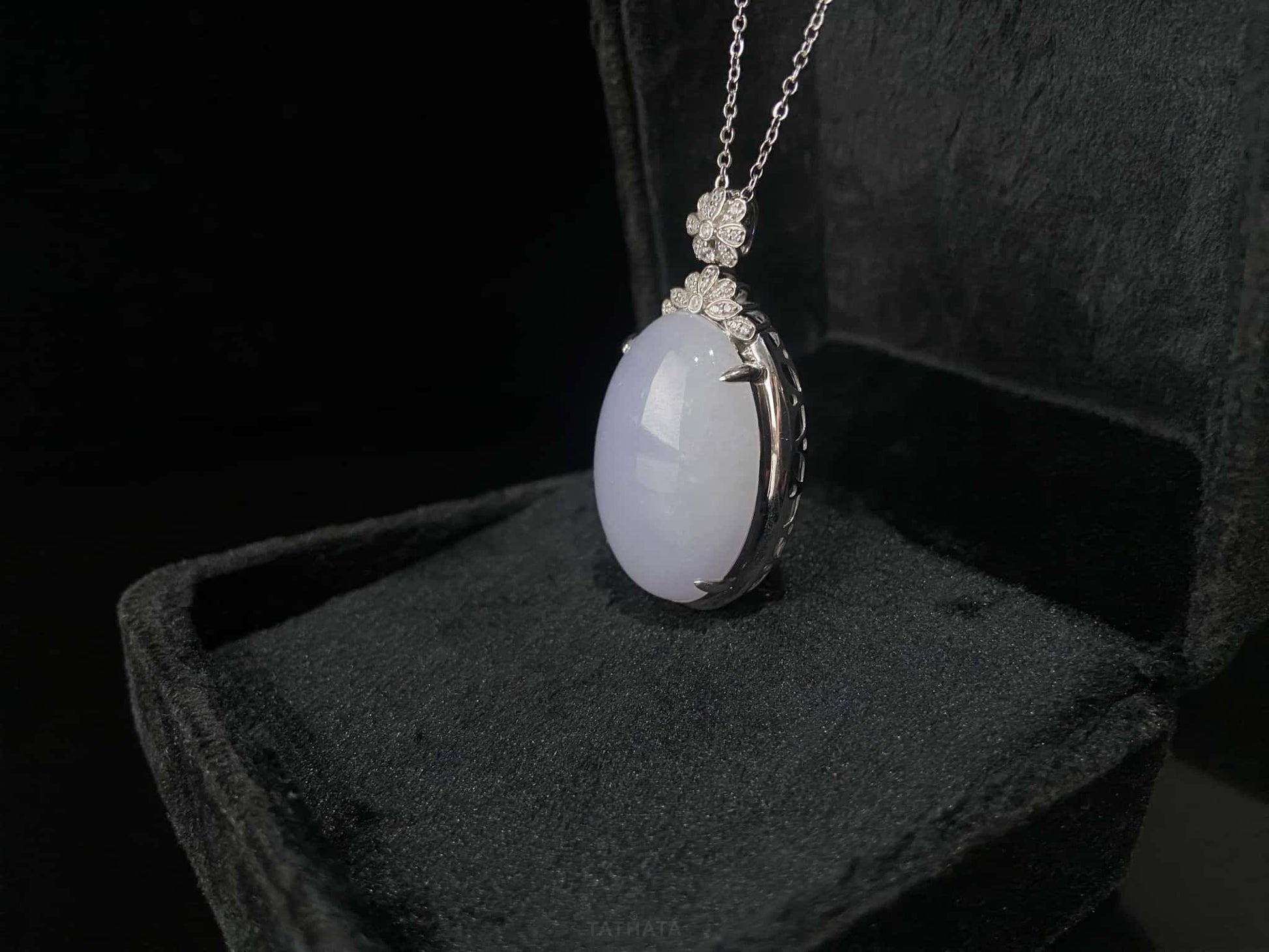 Light Cloud Purple · Nature Burmese Jadeite Pendant