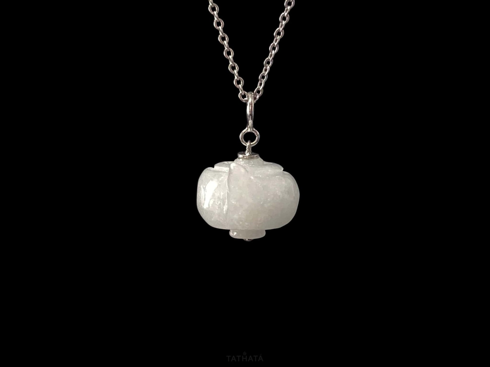 Dreamy White Peace Teapot · Nature Burmese Jadeite Pendant