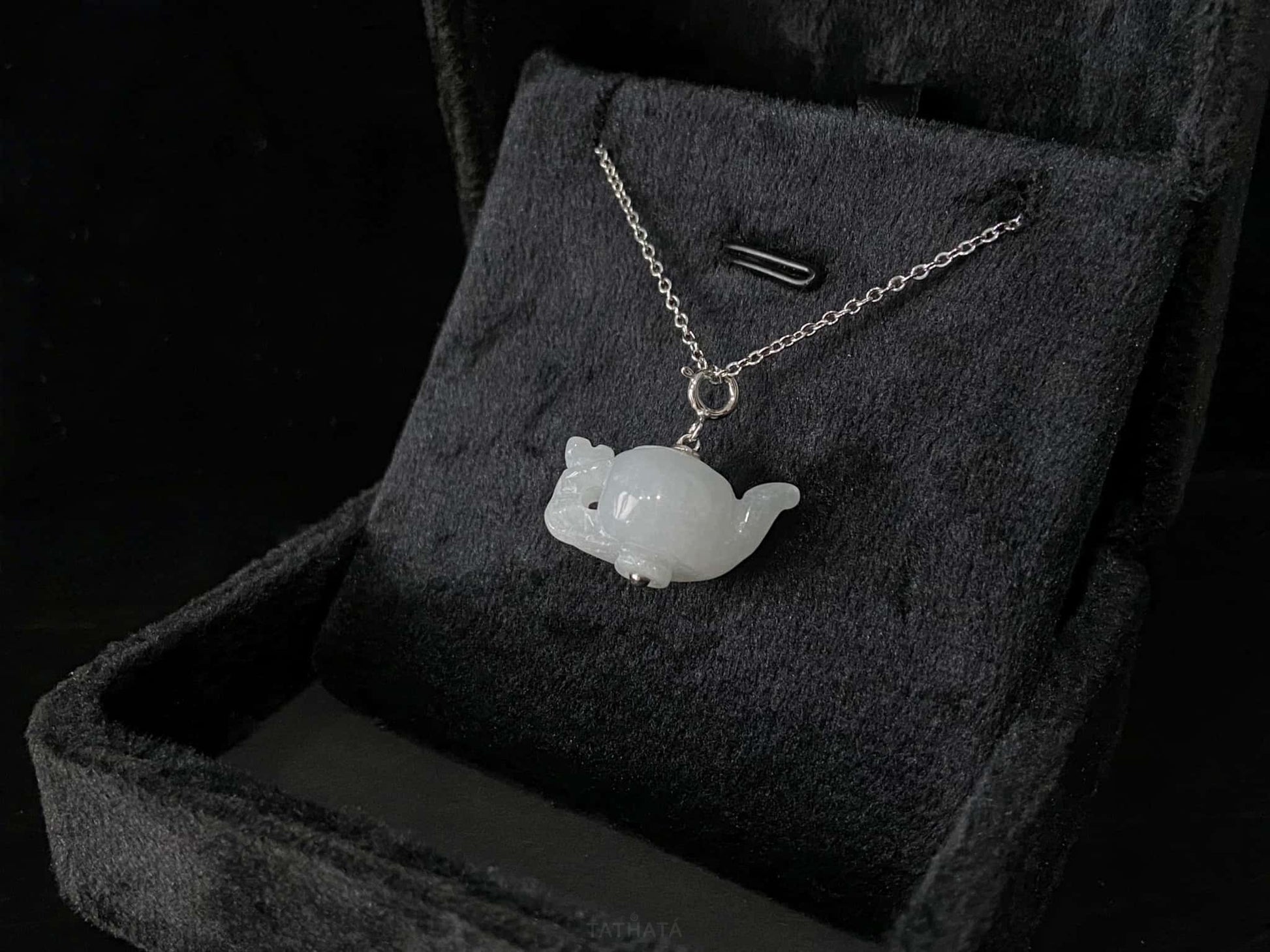 Dreamy White Peace Teapot · Nature Burmese Jadeite Pendant