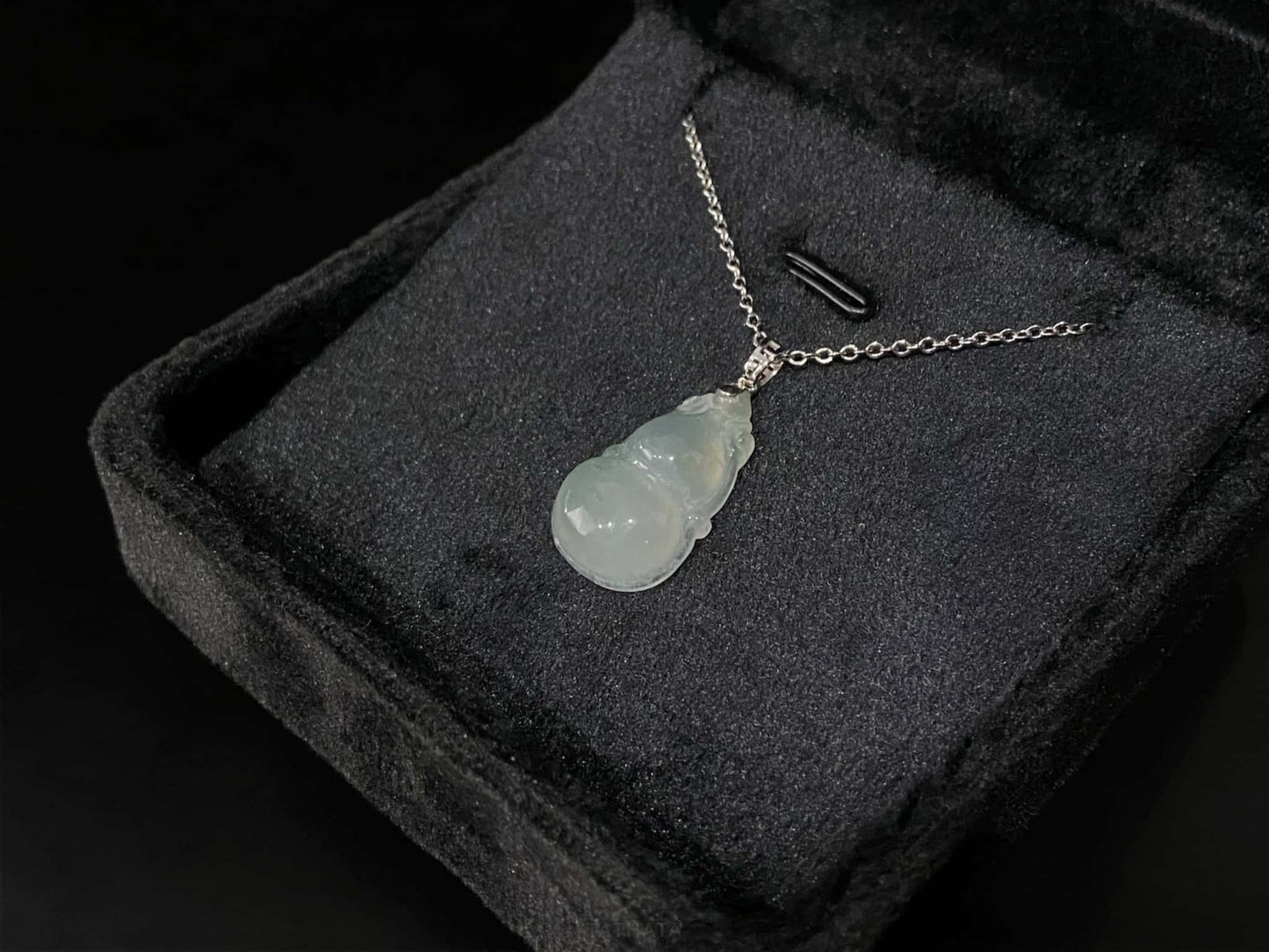Misty Glacier Fortune Gourd · Nature Burmese Jadeite Pendant