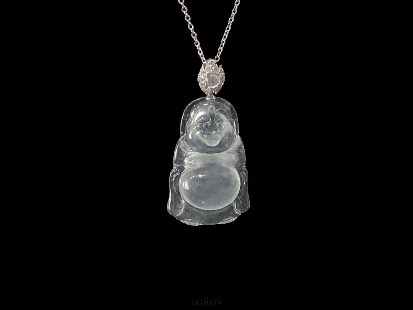 High-Icy Maitreya Buddha · Nature Burmese Jadeite Pendant