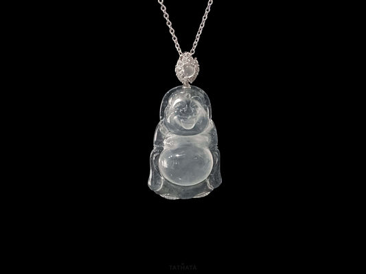 High-Icy Maitreya Buddha · Nature Burmese Jadeite Pendant