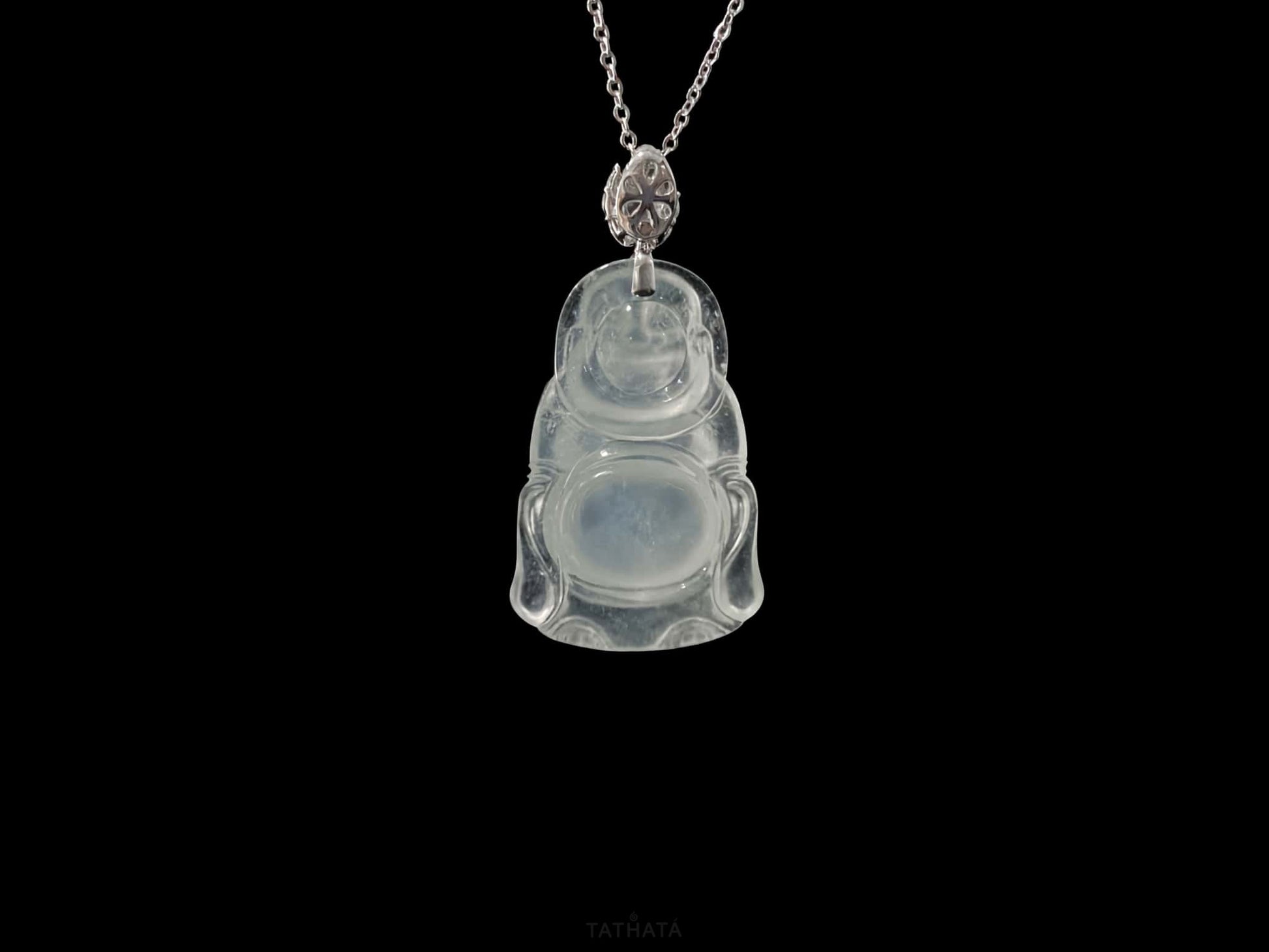 High-Icy Maitreya Buddha · Nature Burmese Jadeite Pendant