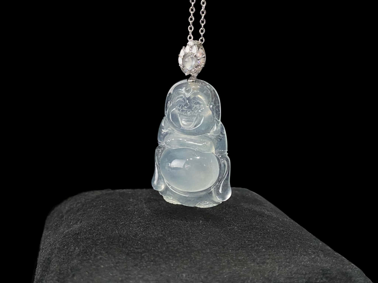 High-Icy Maitreya Buddha · Nature Burmese Jadeite Pendant