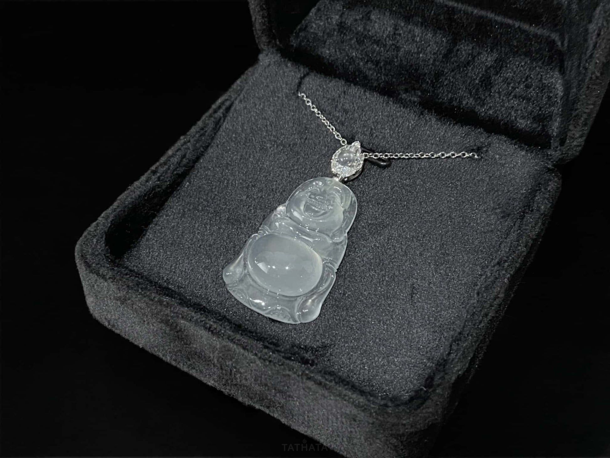High-Icy Maitreya Buddha · Nature Burmese Jadeite Pendant