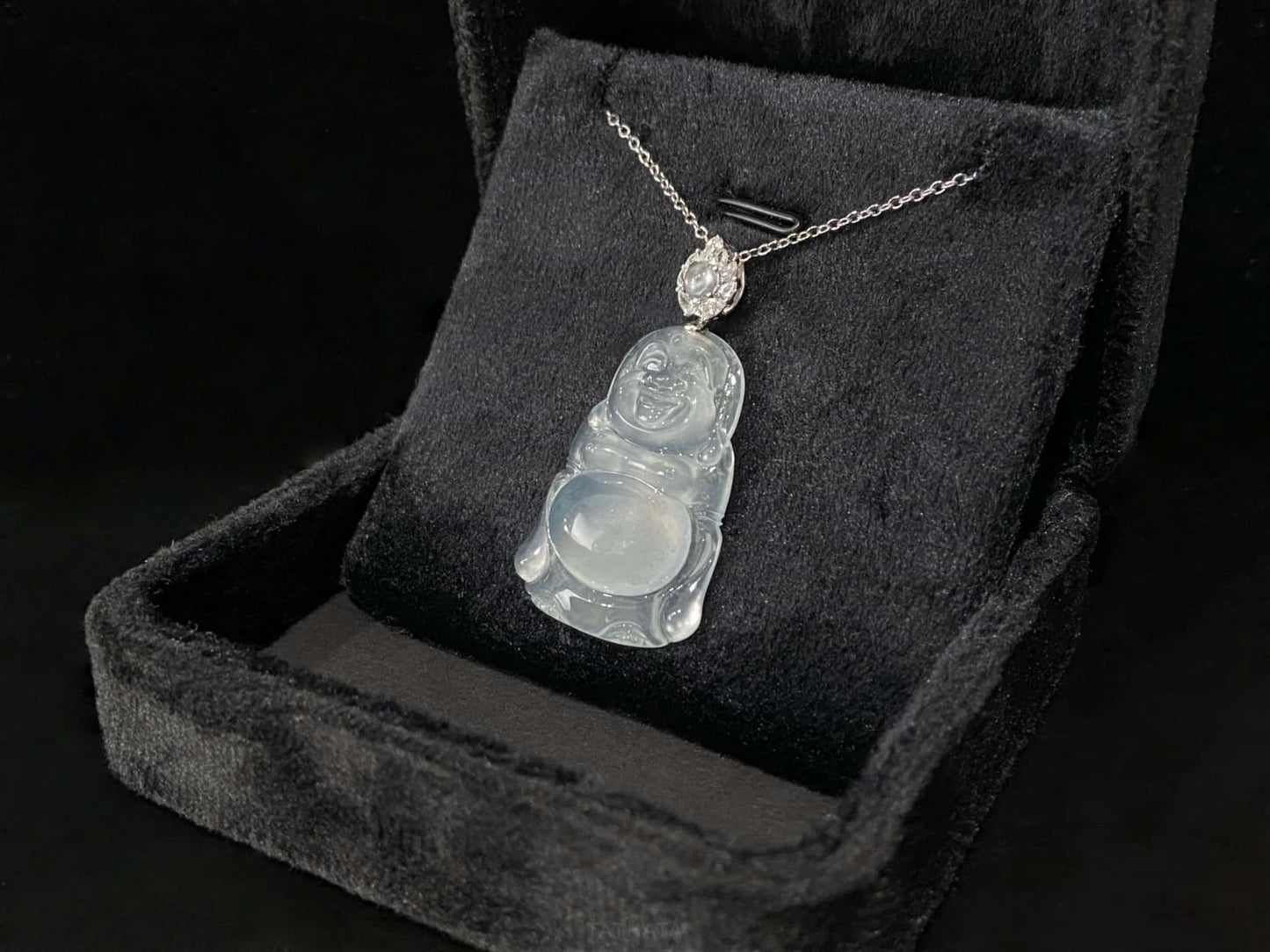 High-Icy Maitreya Buddha · Nature Burmese Jadeite Pendant