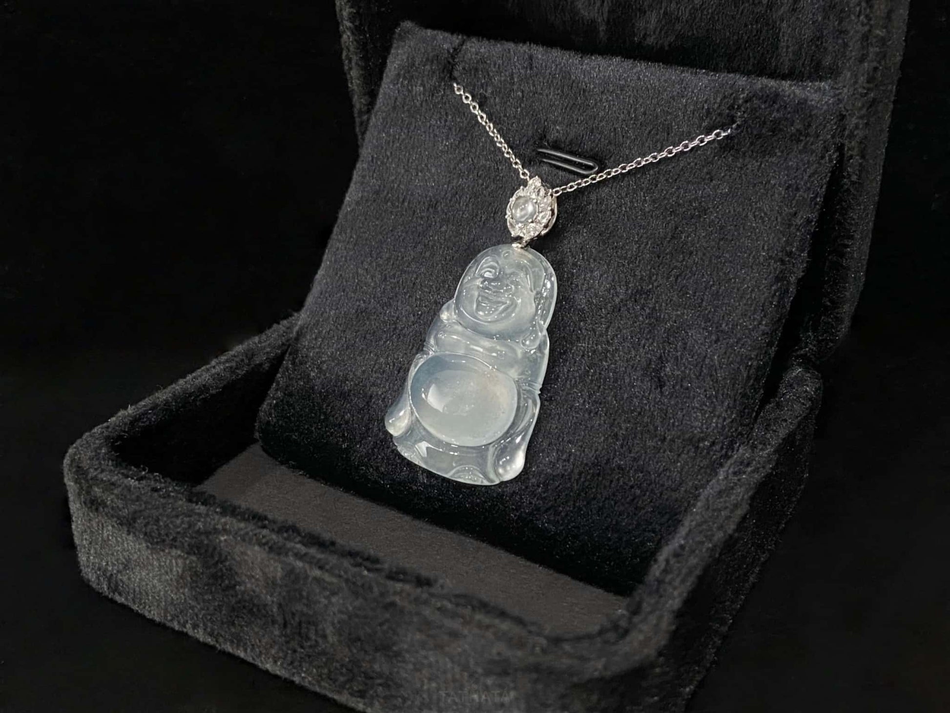 High-Icy Maitreya Buddha · Nature Burmese Jadeite Pendant
