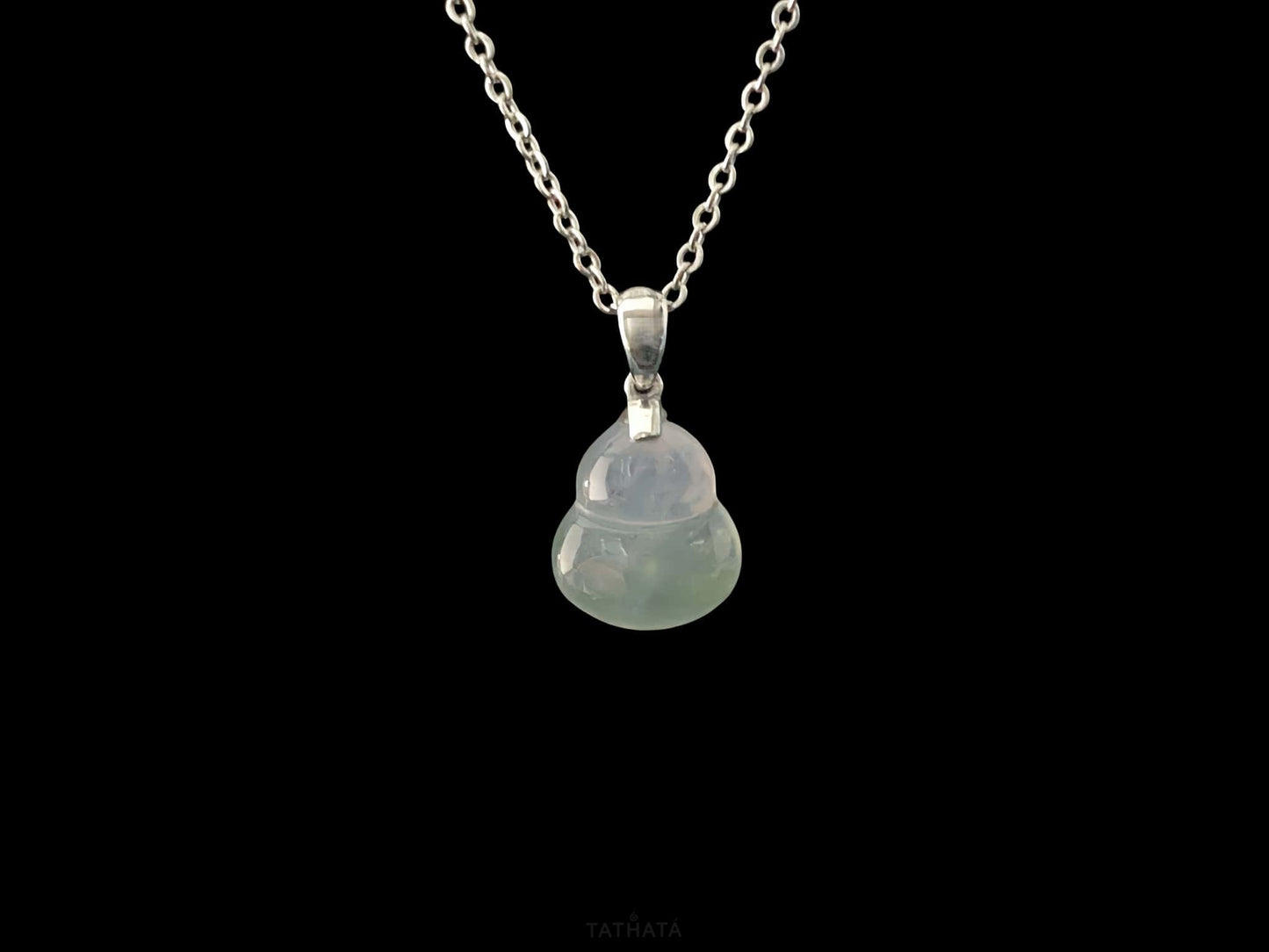 Hazy Pastel Calm Gourd · Nature Burmese Jadeite Pendant