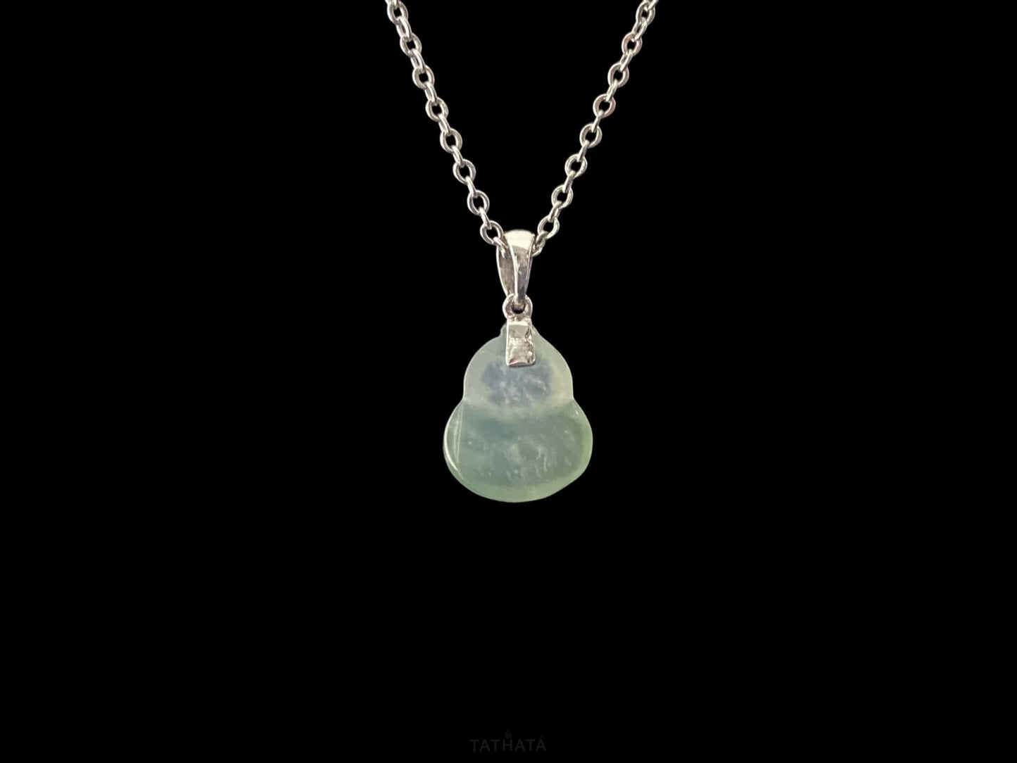 Hazy Pastel Calm Gourd · Nature Burmese Jadeite Pendant